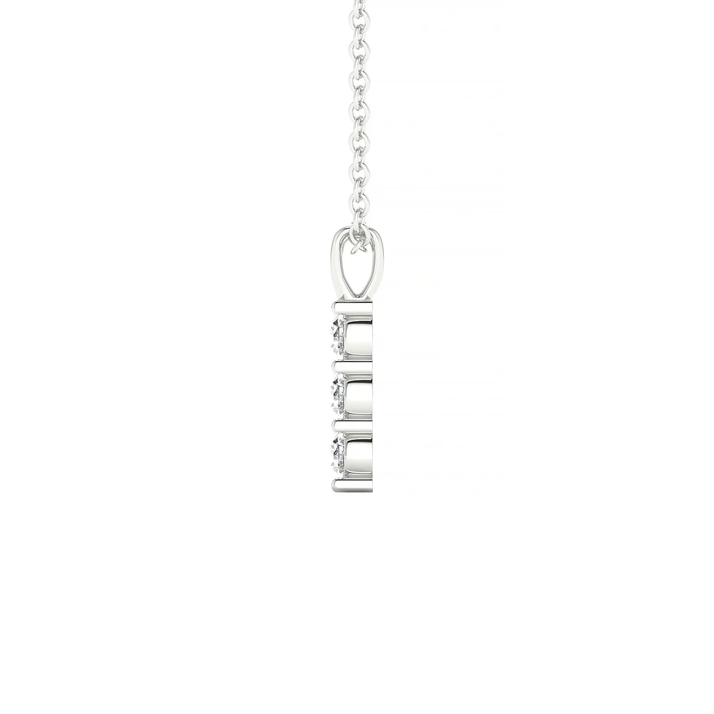 Fall | 18k White Gold 2.5 mm Round Diamond Pendant