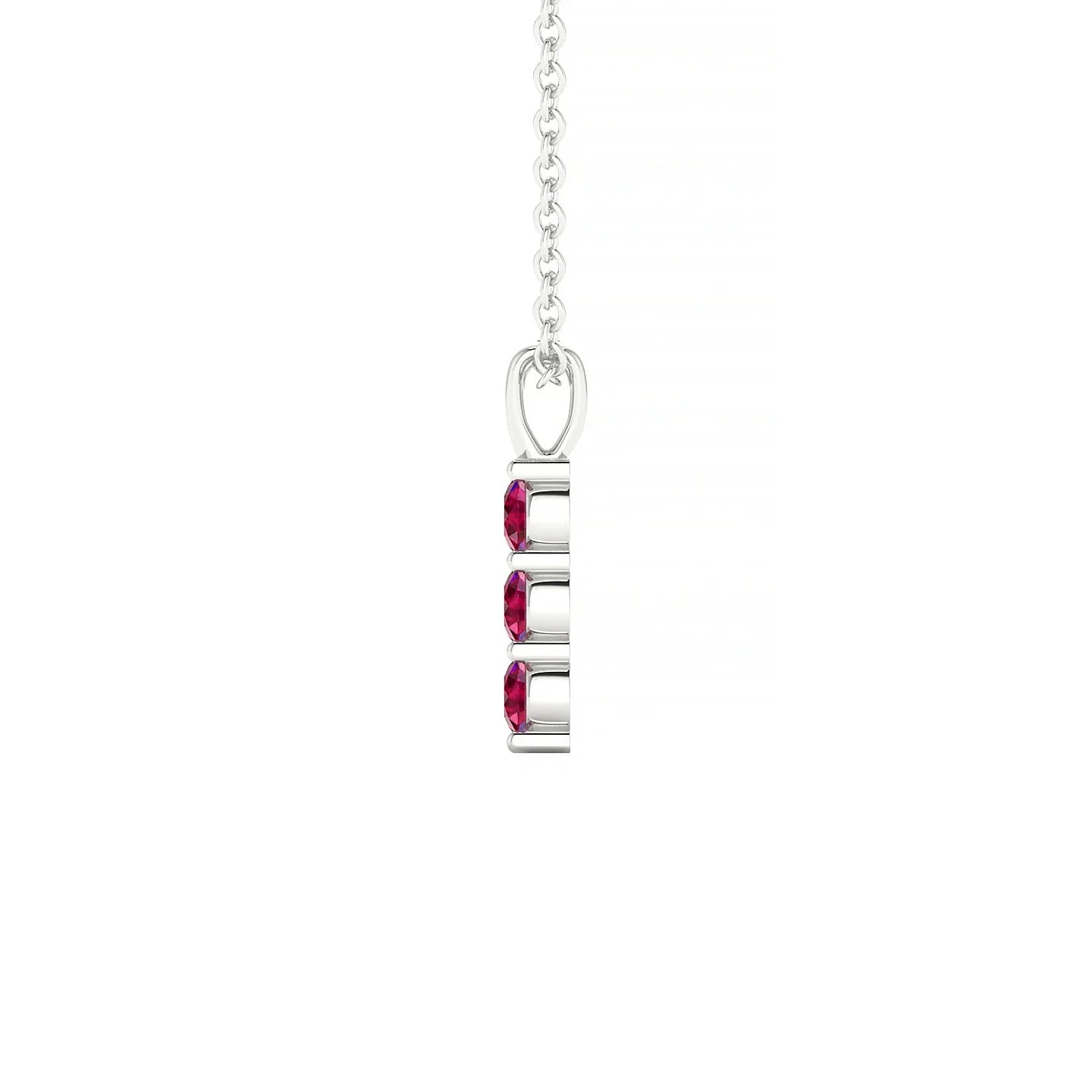 Fall | 18k White Gold 2.5 mm Round Ruby Pendant