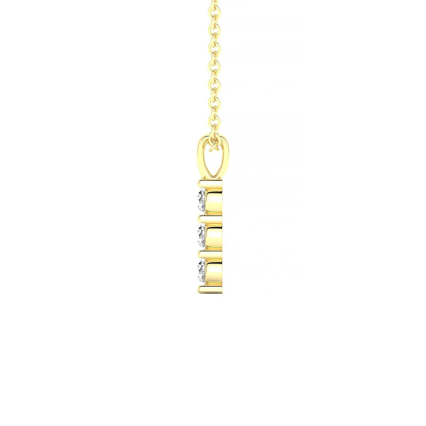 Fall | 18k Yellow Gold 2.5 mm Round Diamond Pendant
