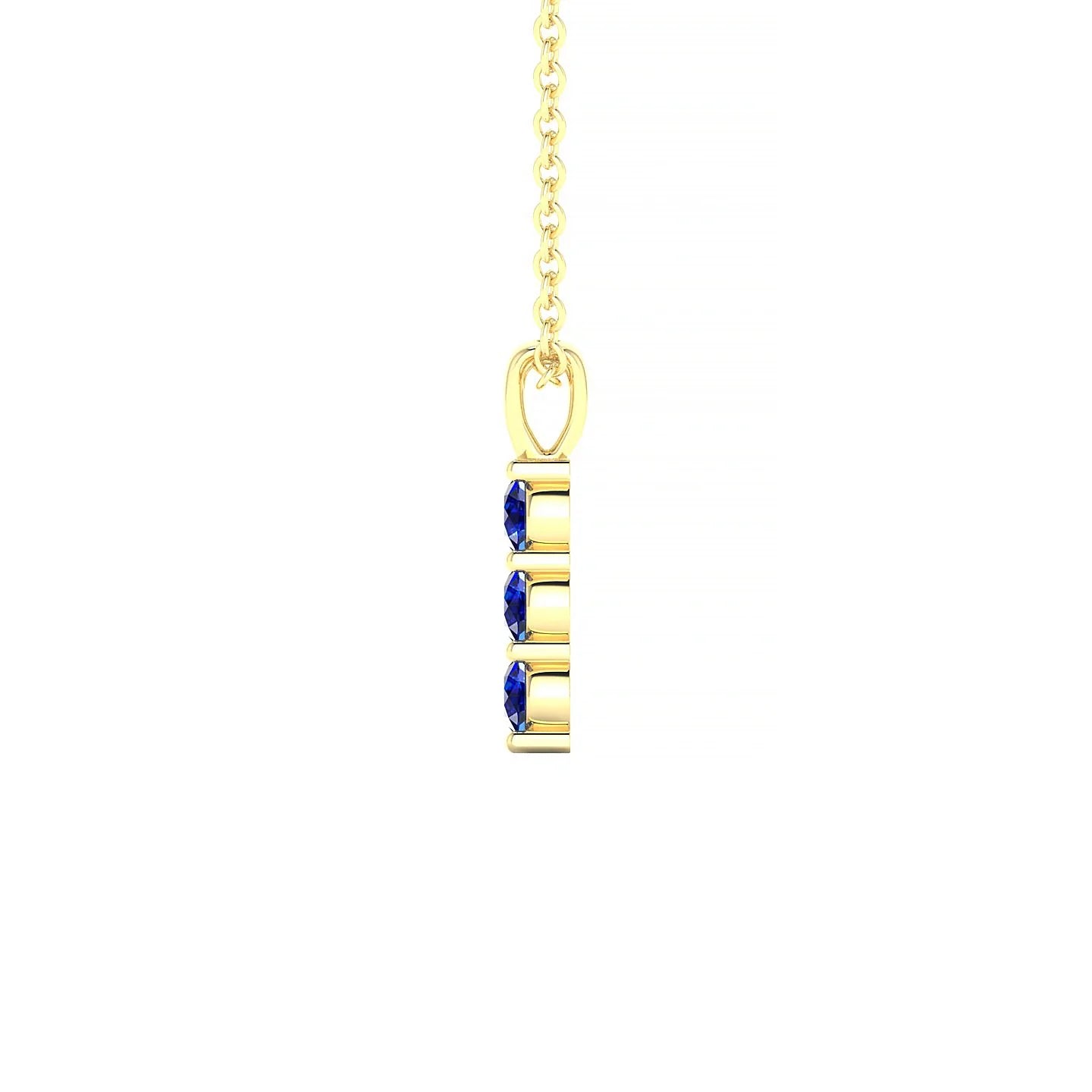 Fall | 18k Yellow Gold 2.5 mm Round Sapphire Pendant
