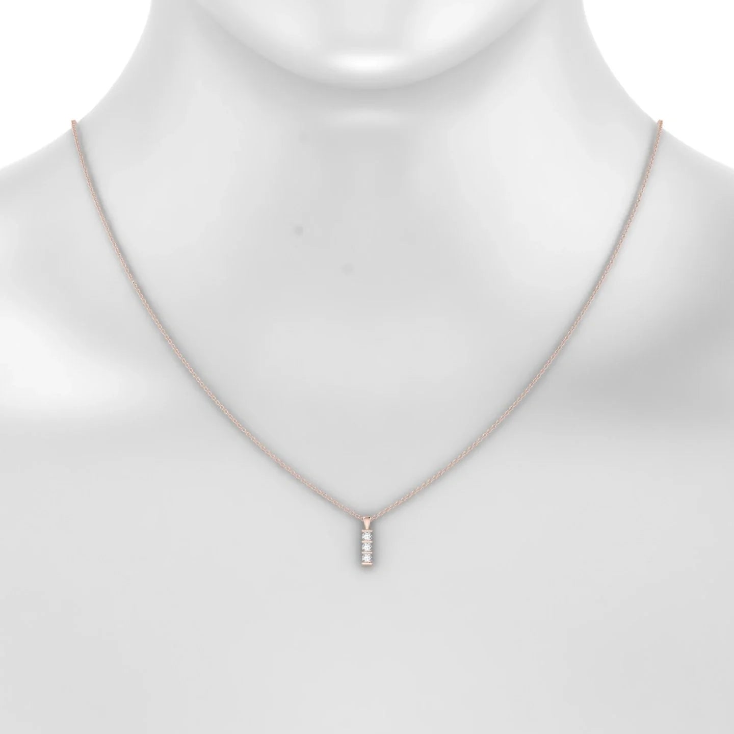 Fall | 18k Rose Gold 2.5 mm Round Diamond Pendant