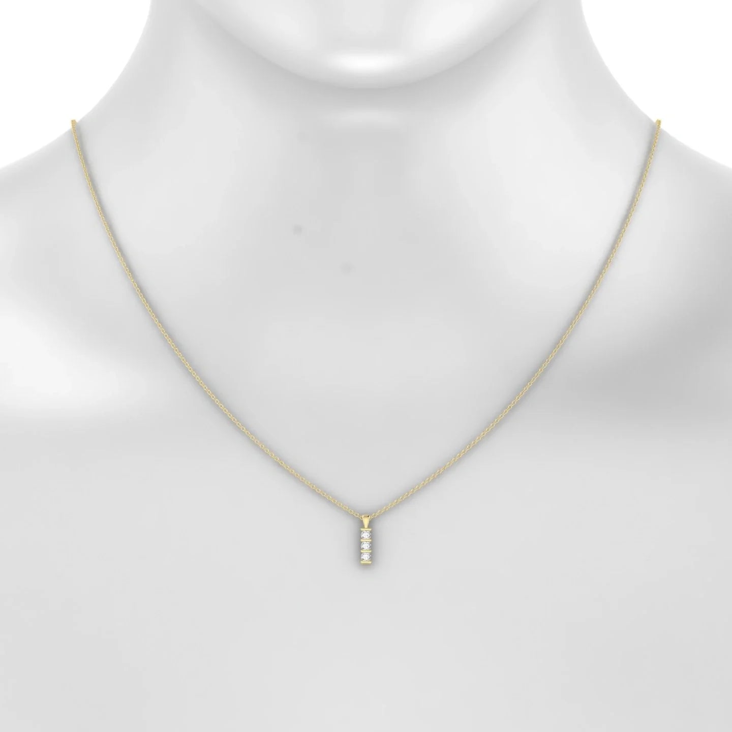 Fall | 18k Yellow Gold 2.5 mm Round Diamond Pendant