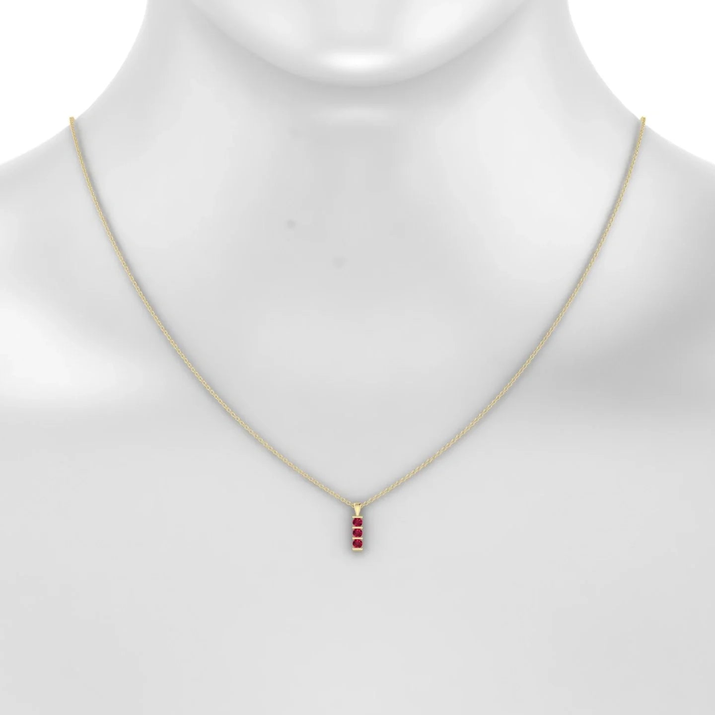 Fall | 18k Yellow Gold 2.5 mm Round Ruby Pendant