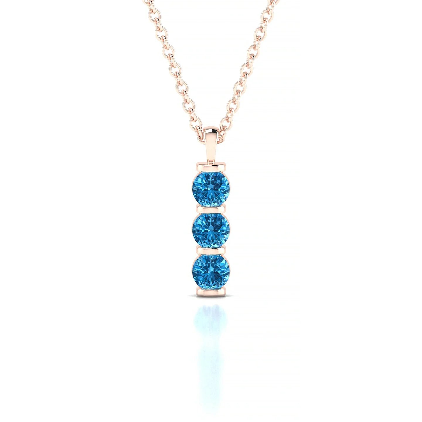 Fall | 18k Rose Gold 3 mm Round Topaz Pendant
