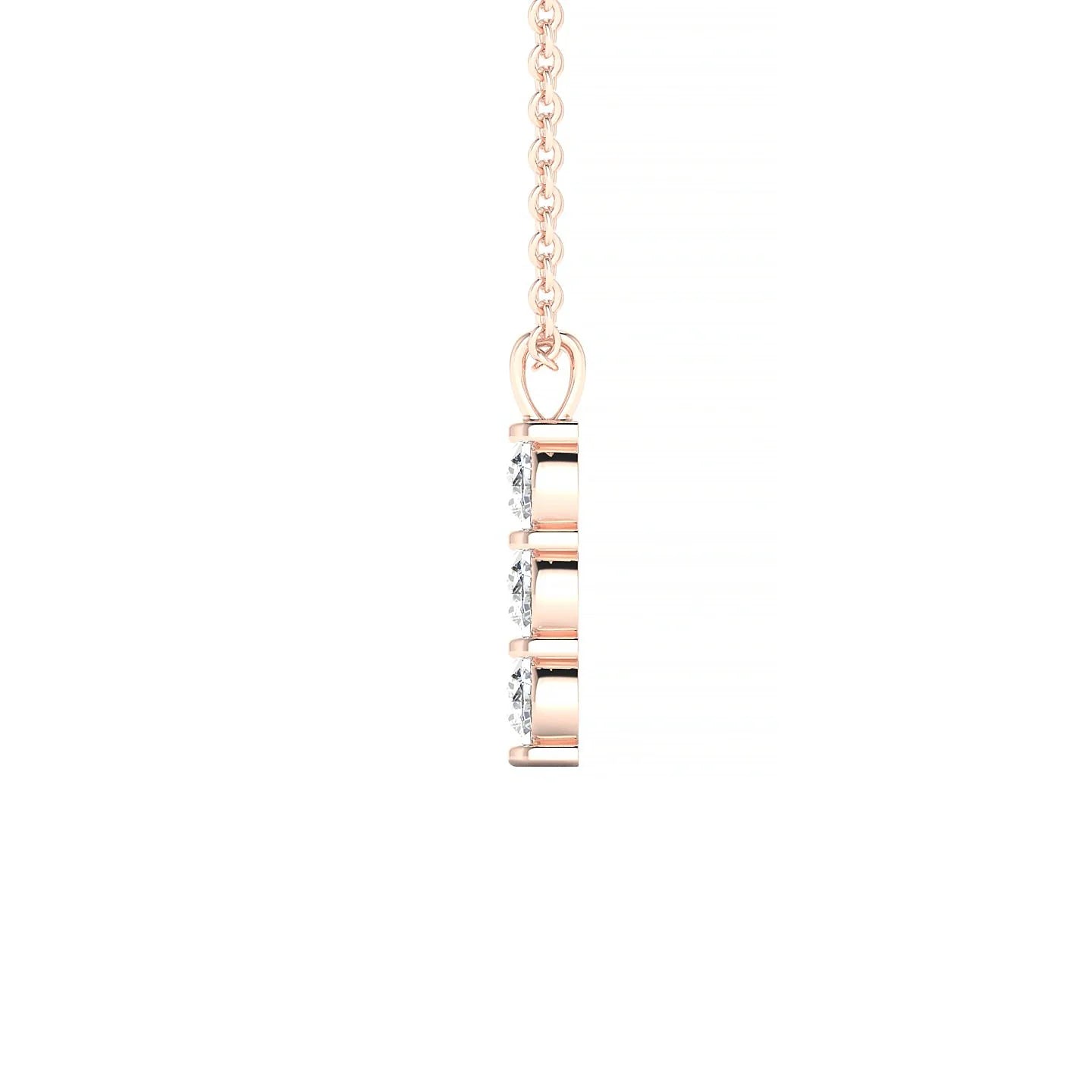 Fall | 18k Rose Gold 3 mm Round Diamond Pendant