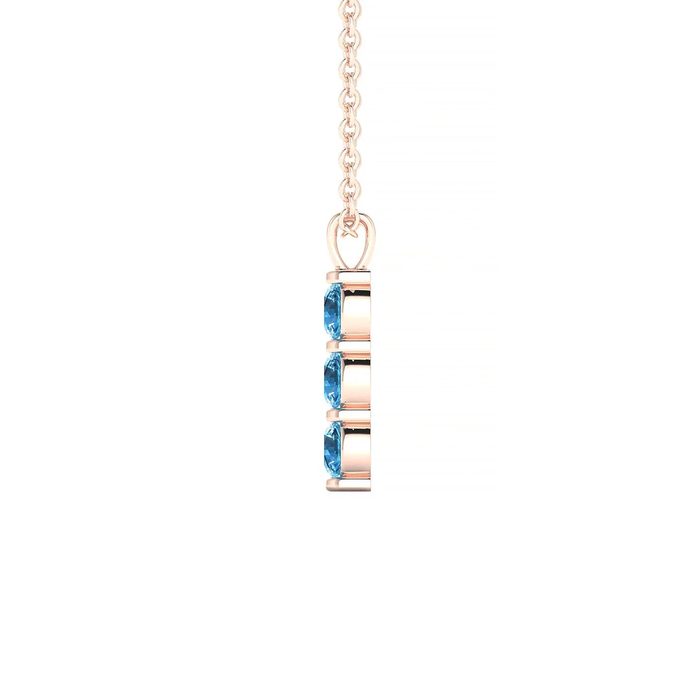 Fall | 18k Rose Gold 3 mm Round Topaz Pendant
