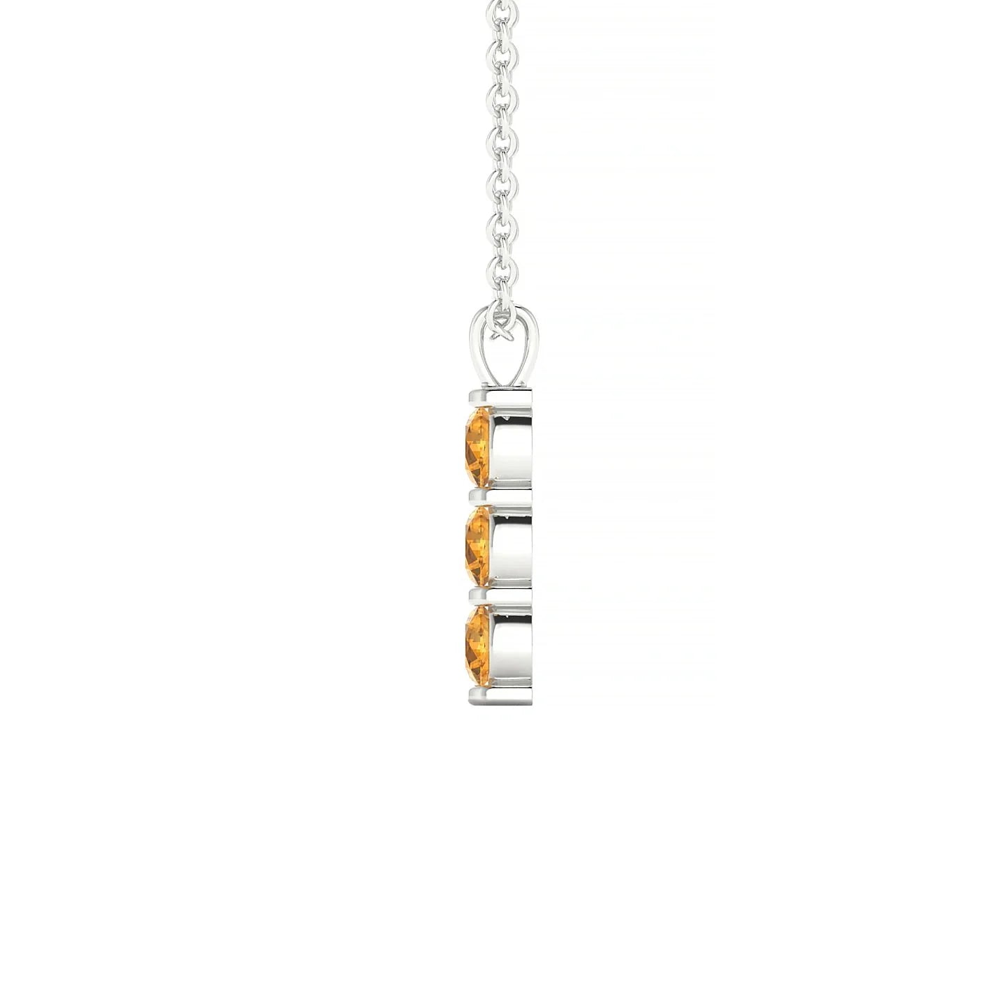 Fall | 18k White Gold 3 mm Round Citrine Pendant