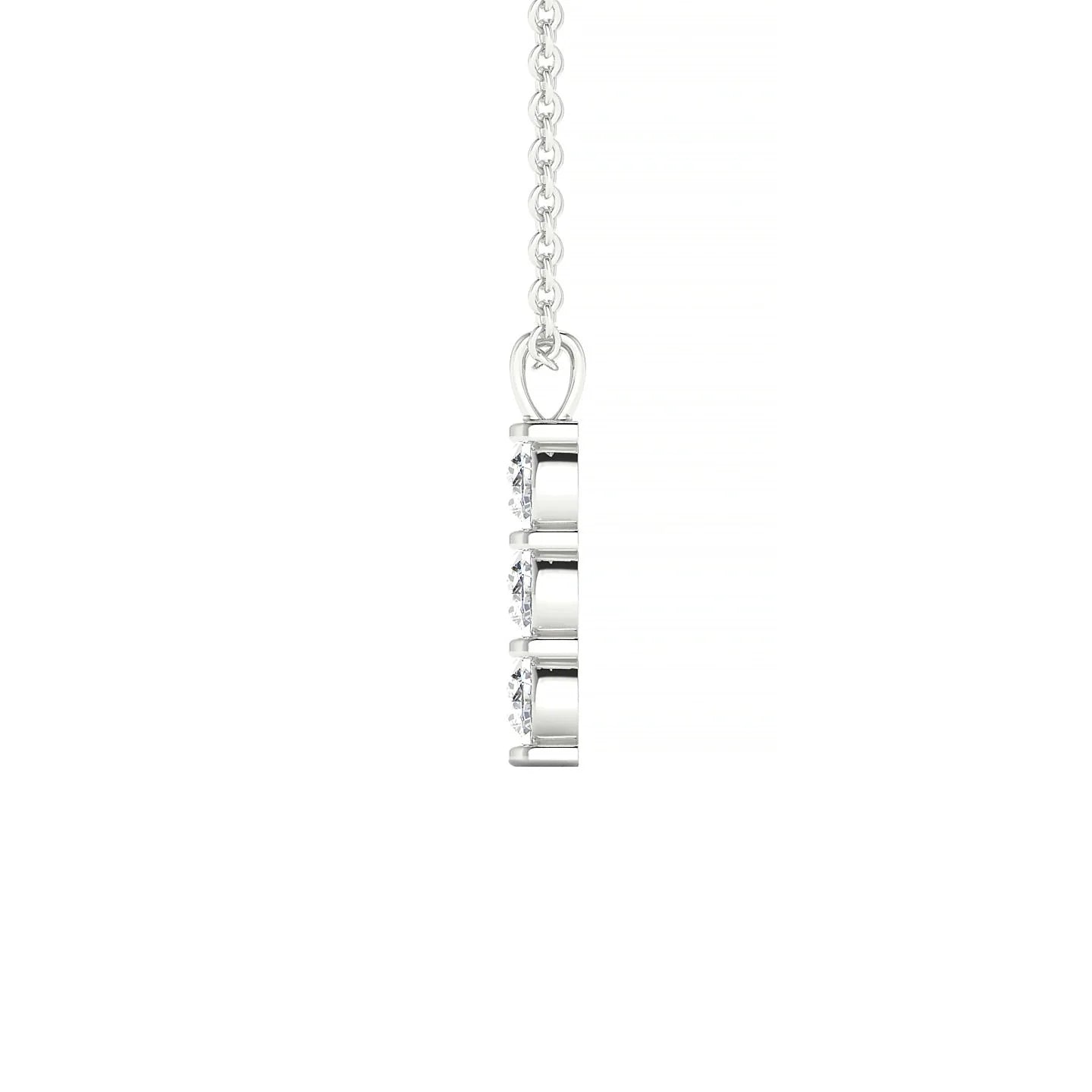 Fall | 18k White Gold 3 mm Round Diamond Pendant