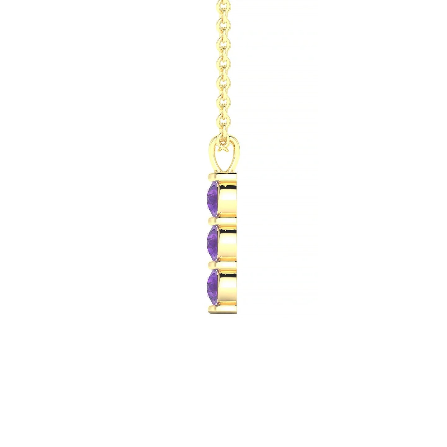 Fall | 18k Yellow Gold 3 mm Round Amethyst Pendant