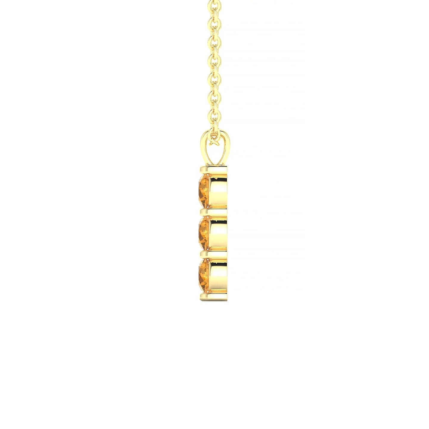 Fall | 18k Yellow Gold 3 mm Round Citrine Pendant