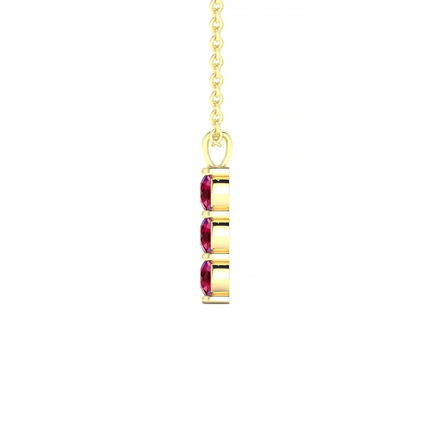 Fall | 18k Yellow Gold 3 mm Round Ruby Pendant