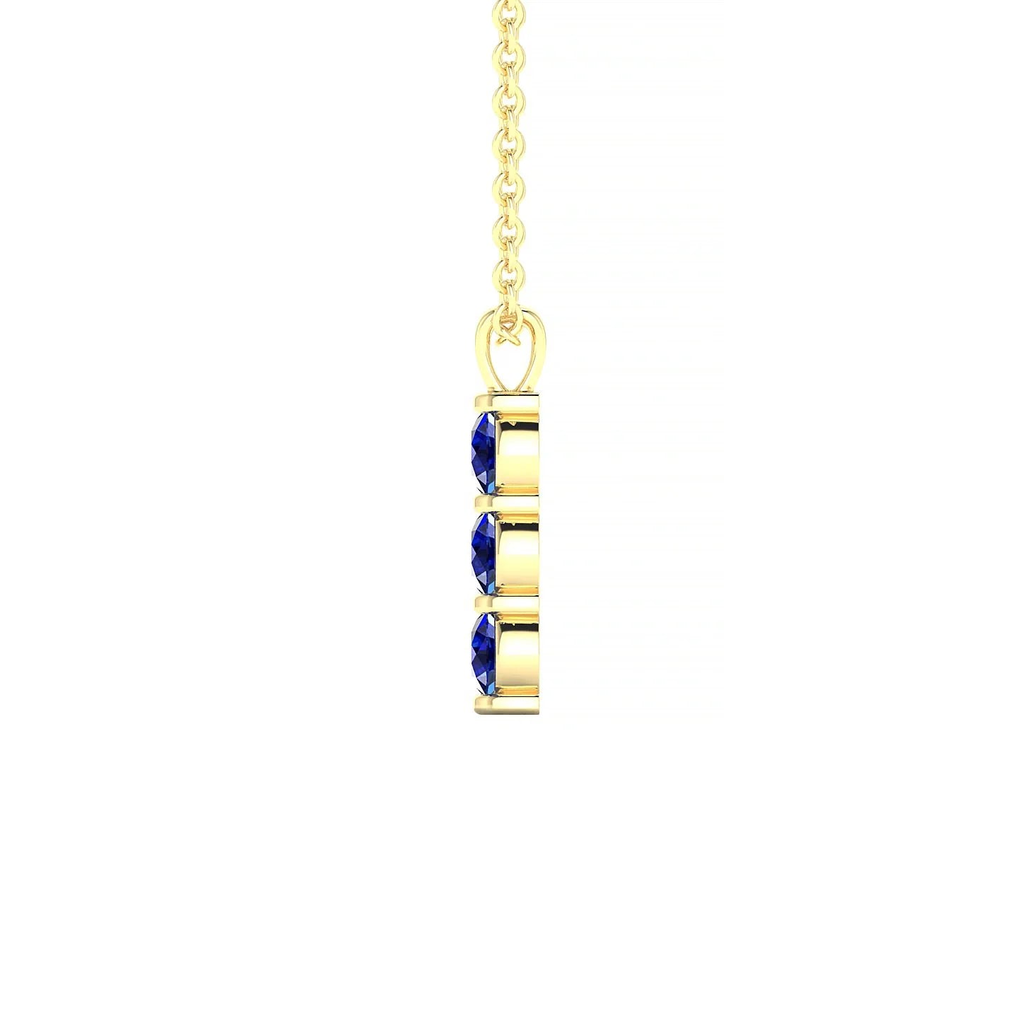 Fall | 18k Yellow Gold 3 mm Round Sapphire Pendant