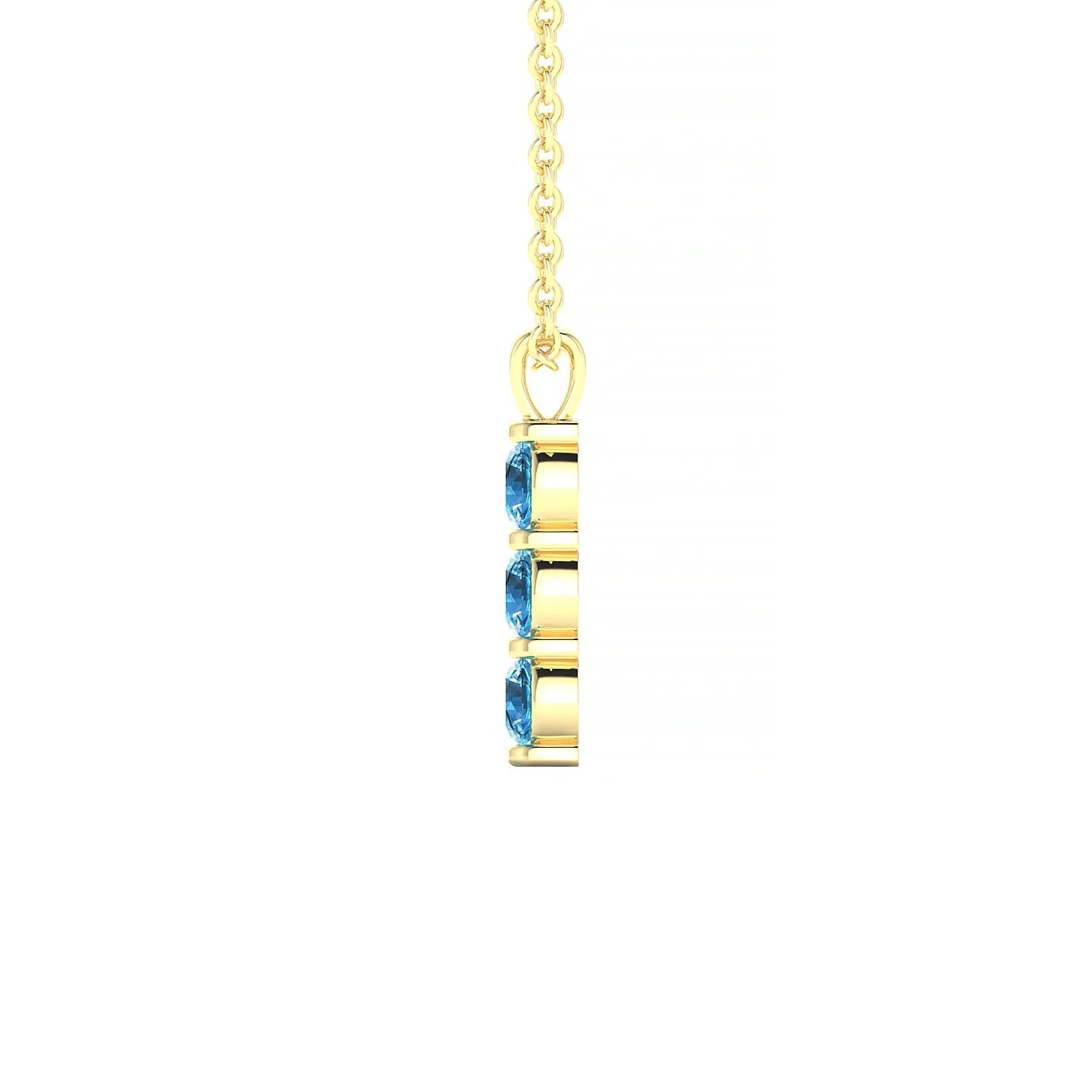 Fall | 18k Yellow Gold 3 mm Round Topaz Pendant