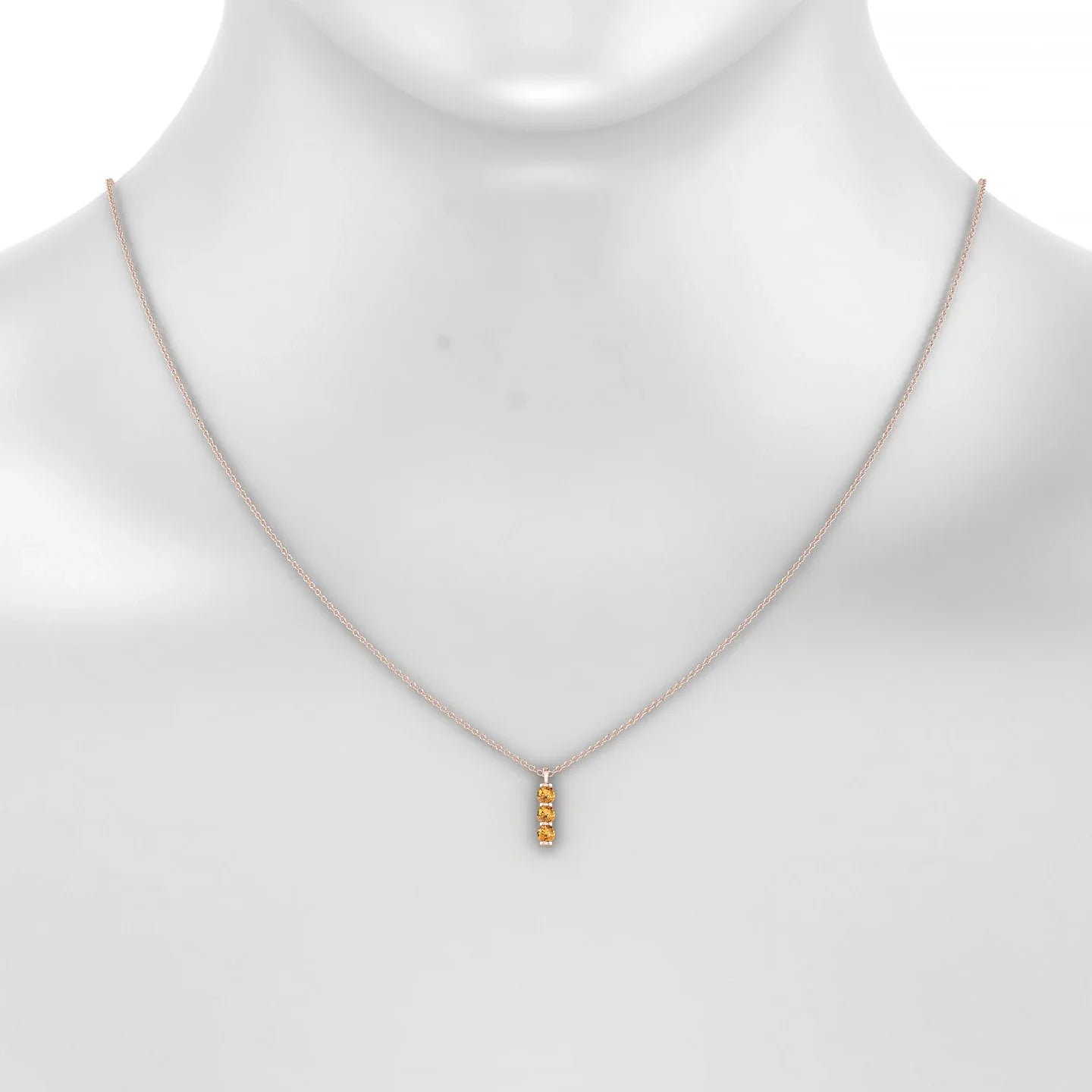 Fall | 18k Rose Gold 3 mm Round Citrine Pendant