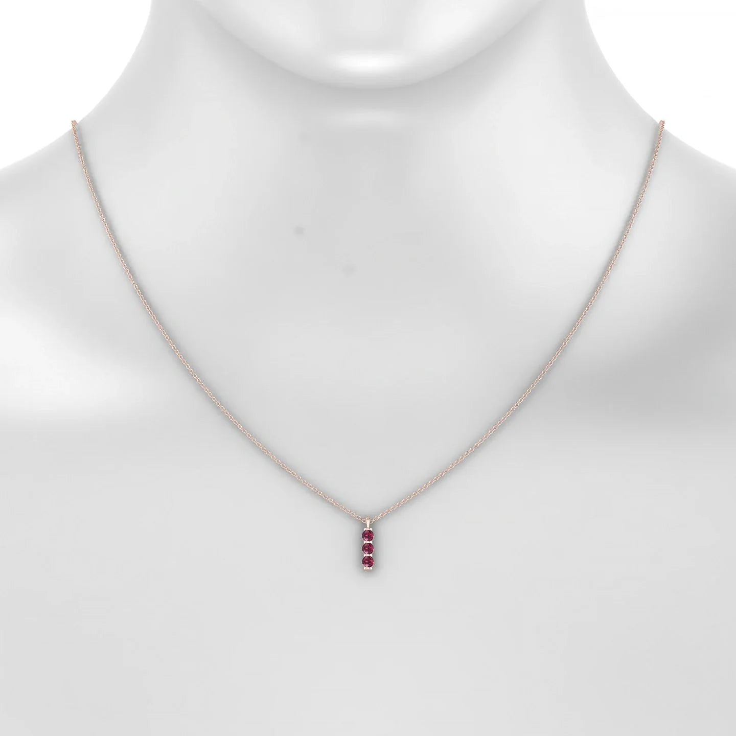 Fall | 18k Rose Gold 3 mm Round Rhodolite Pendant