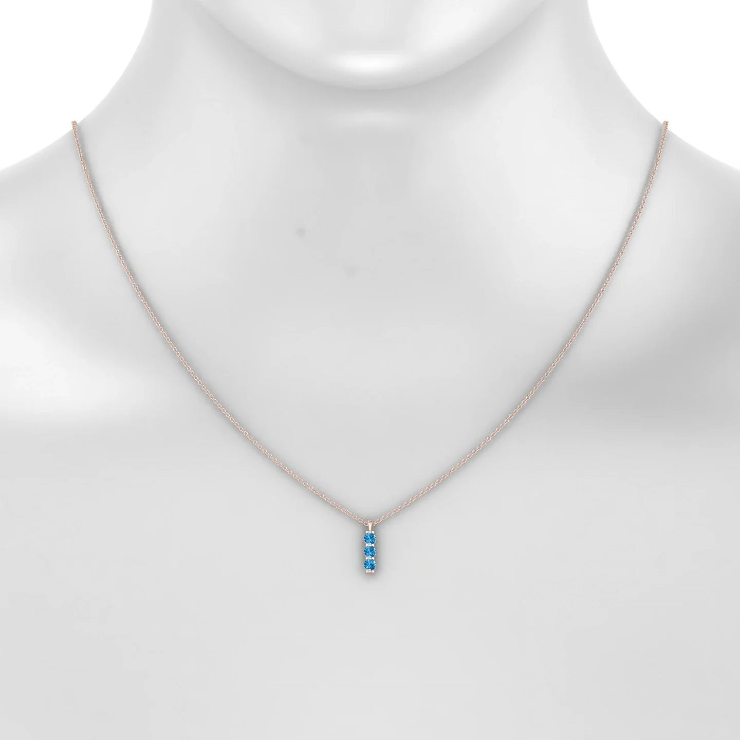 Fall | 18k Rose Gold 3 mm Round Topaz Pendant