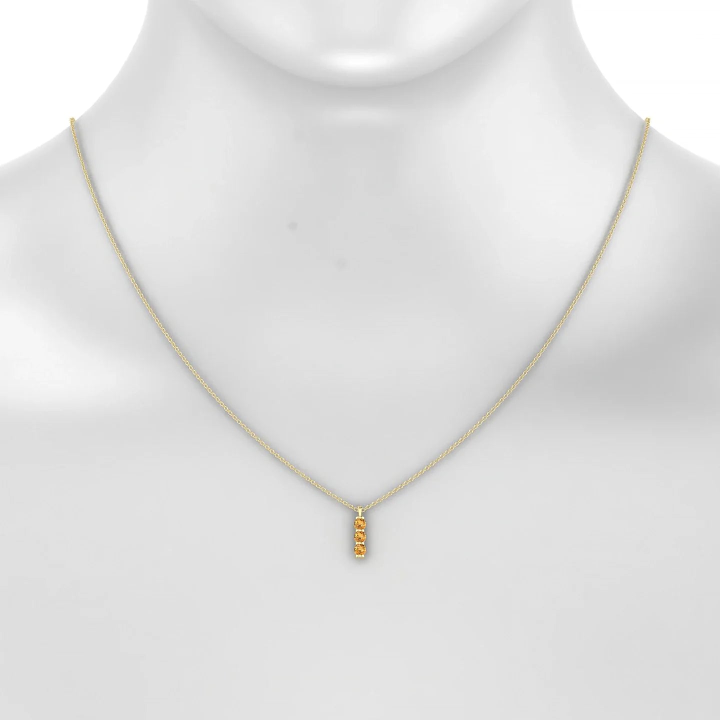 Fall | 18k Yellow Gold 3 mm Round Citrine Pendant