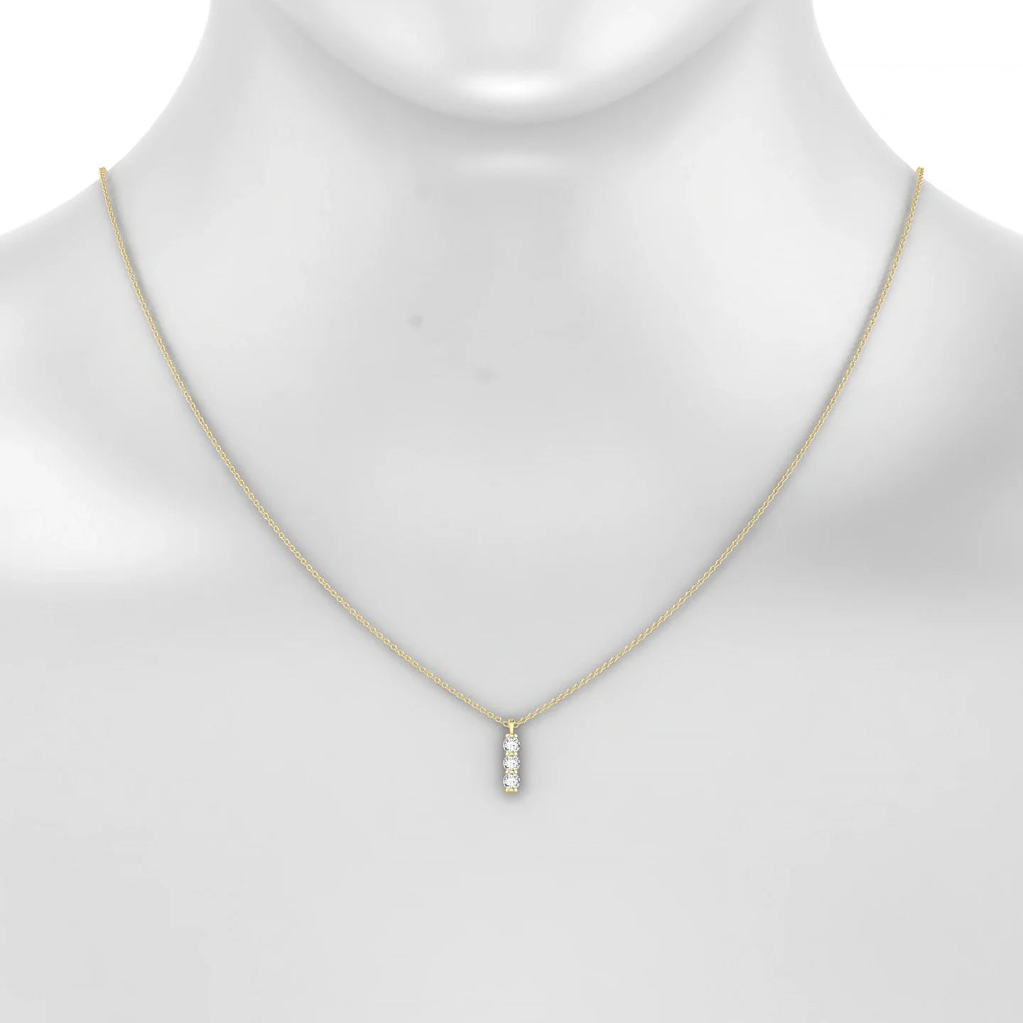 Fall | 18k Yellow Gold 3 mm Round Diamond Pendant
