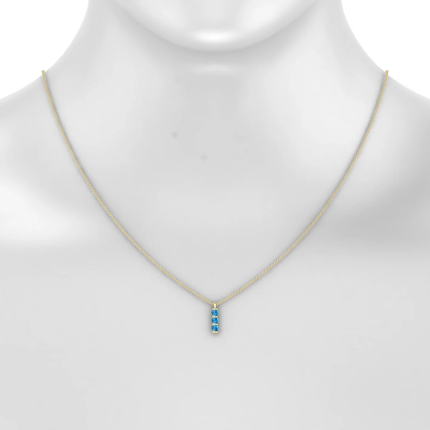 Fall | 18k Yellow Gold 3 mm Round Topaz Pendant