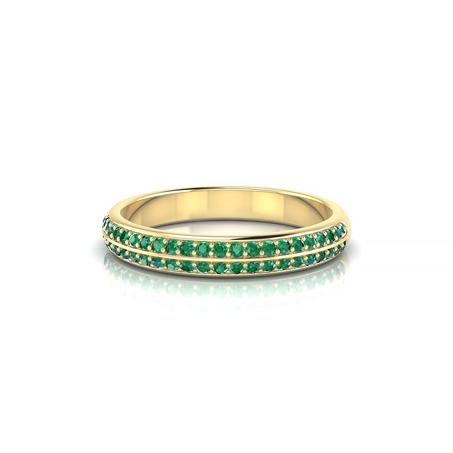 Fascination | 18k Yellow Gold 1.1 mm Round Emerald Ring