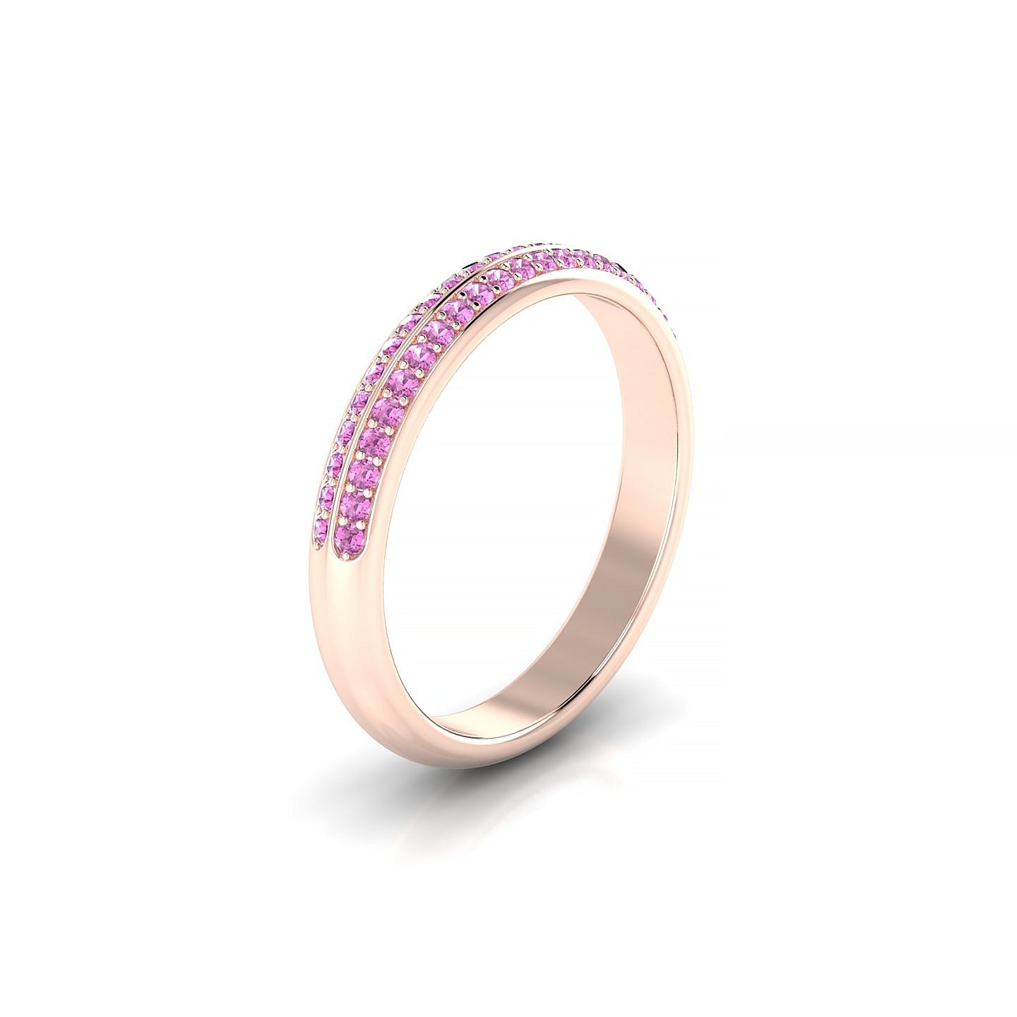Fascination | 18k Rose Gold 1.1 mm Round Pink Sapphire Ring