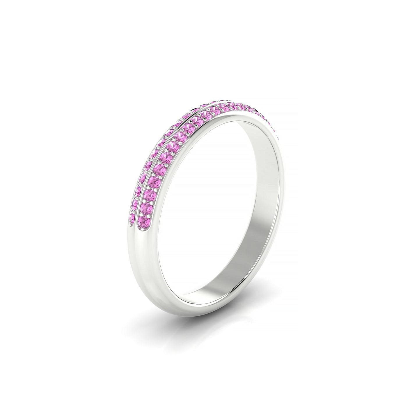 Fascination | 18k White Gold 1.1 mm Round Pink Sapphire Ring