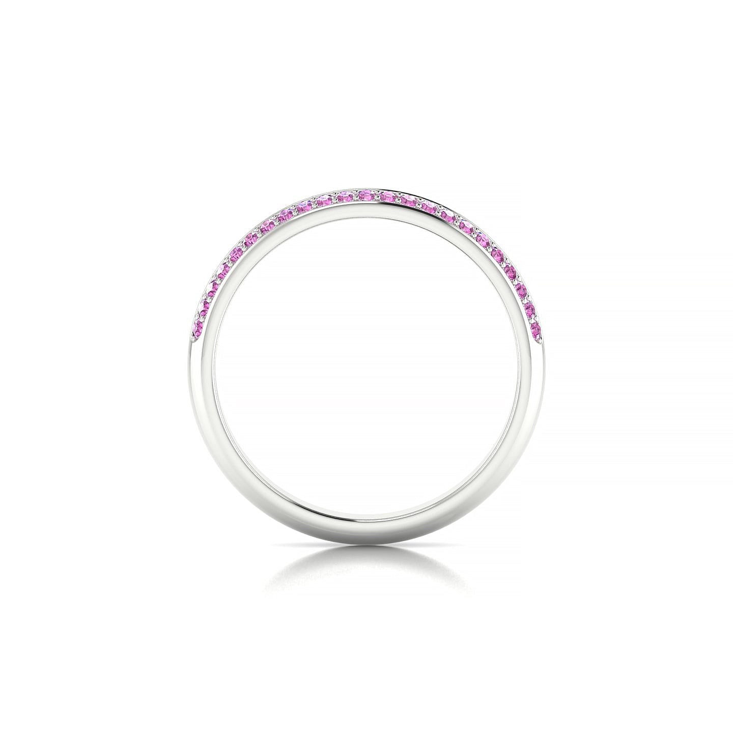 Fascination | 18k White Gold 1.1 mm Round Pink Sapphire Ring