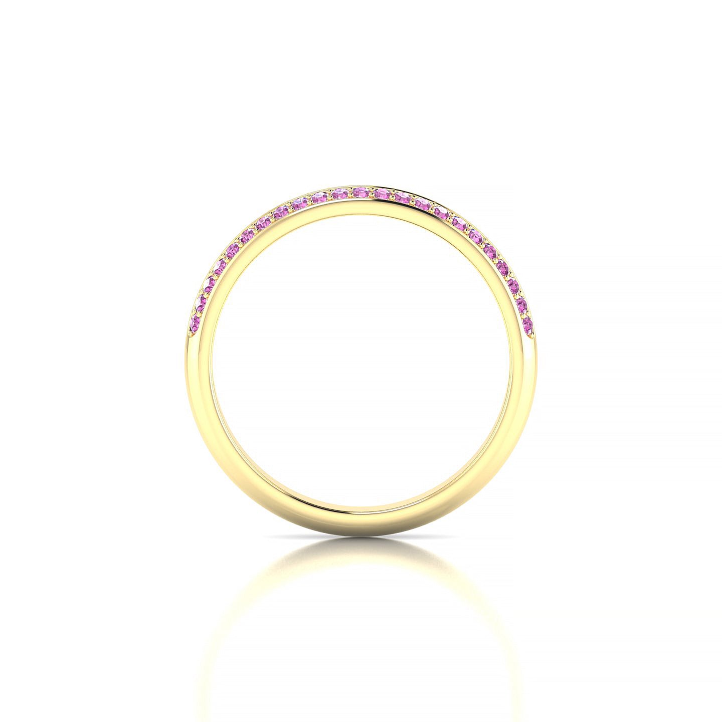 Fascination | 18k Yellow Gold 1.1 mm Round Pink Sapphire Ring
