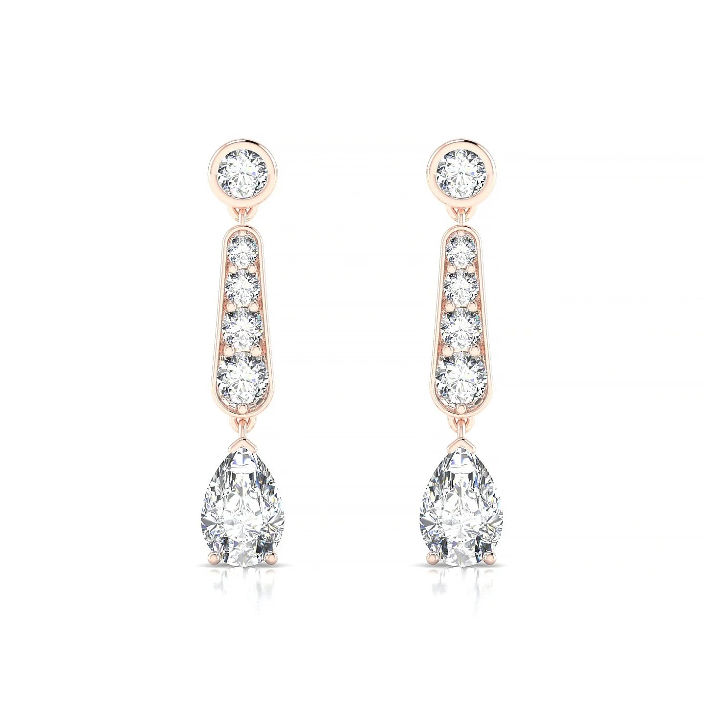 Favor | 18k Rose Gold 6 x 4 mm Pear Diamond Earrings