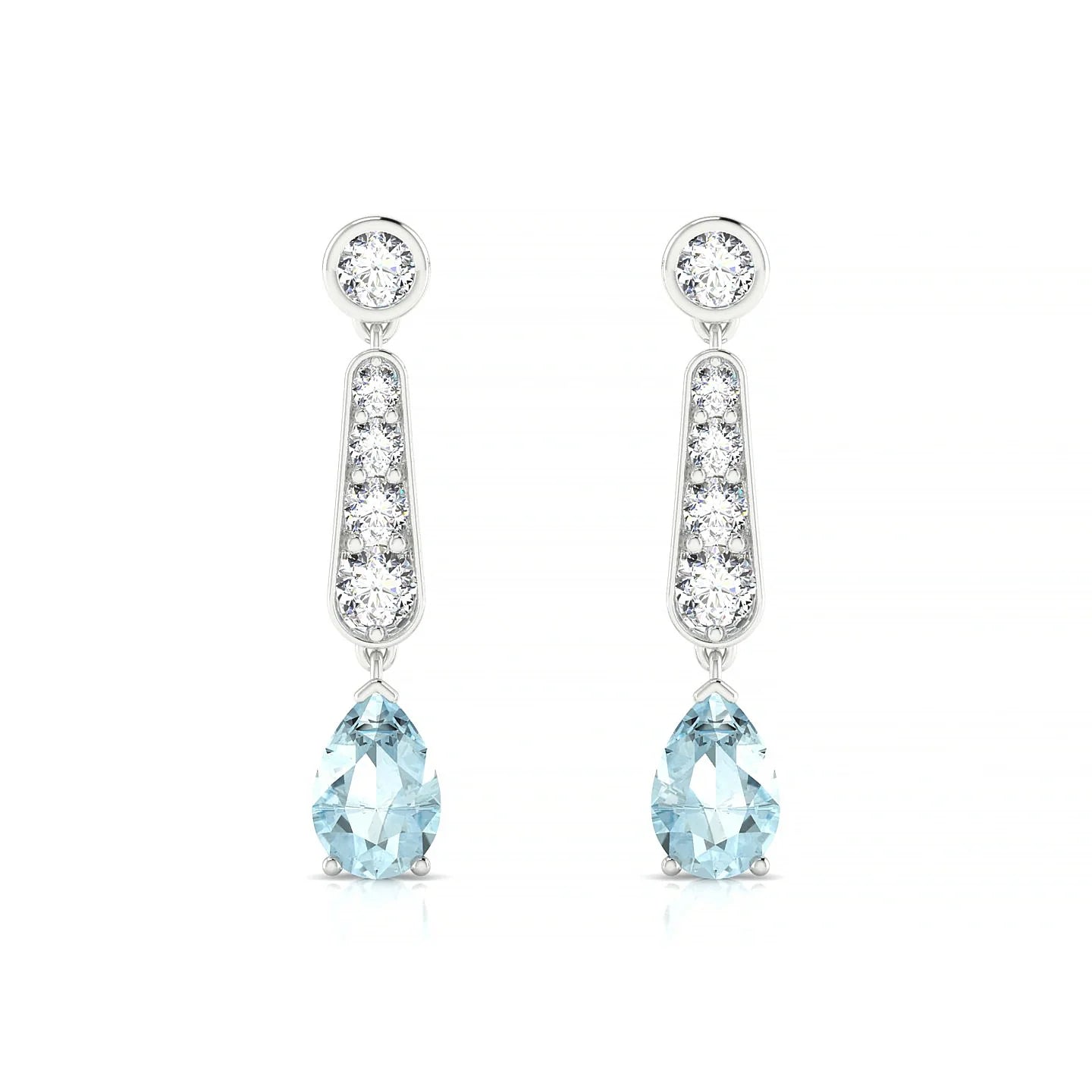 Favor | 18k White Gold 6 x 4 mm Pear Aquamarine Earrings