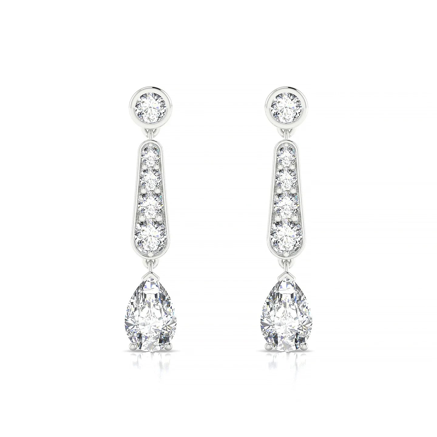 Favor | 18k White Gold 6 x 4 mm Pear Diamond Earrings