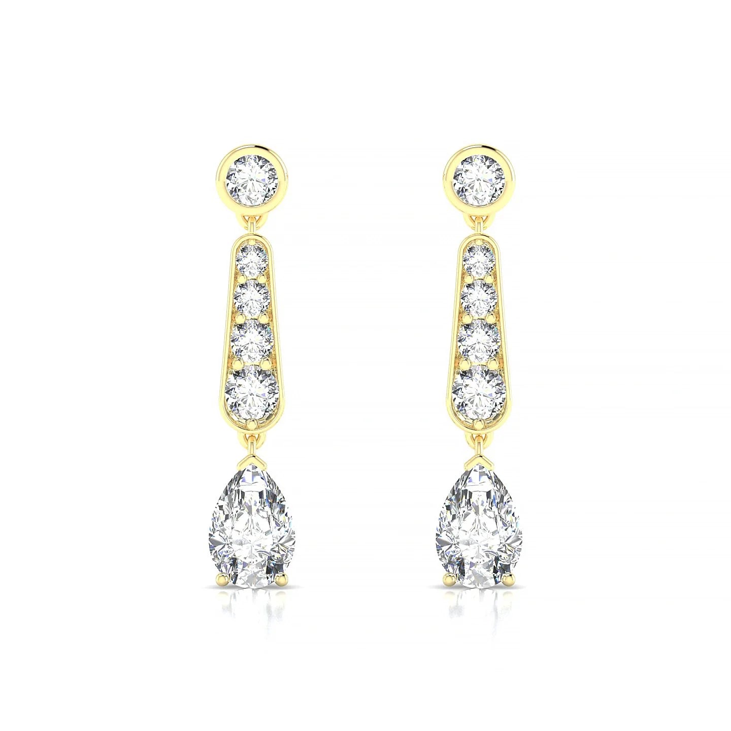 Favor | 18k Yellow Gold 6 x 4 mm Pear Diamond Earrings