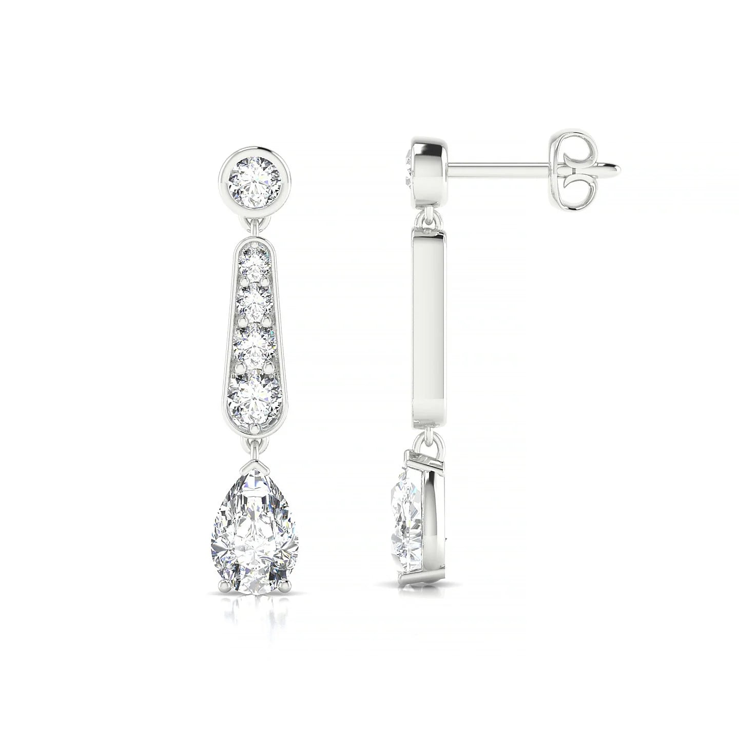 Favor | 18k White Gold 6 x 4 mm Pear Diamond Earrings