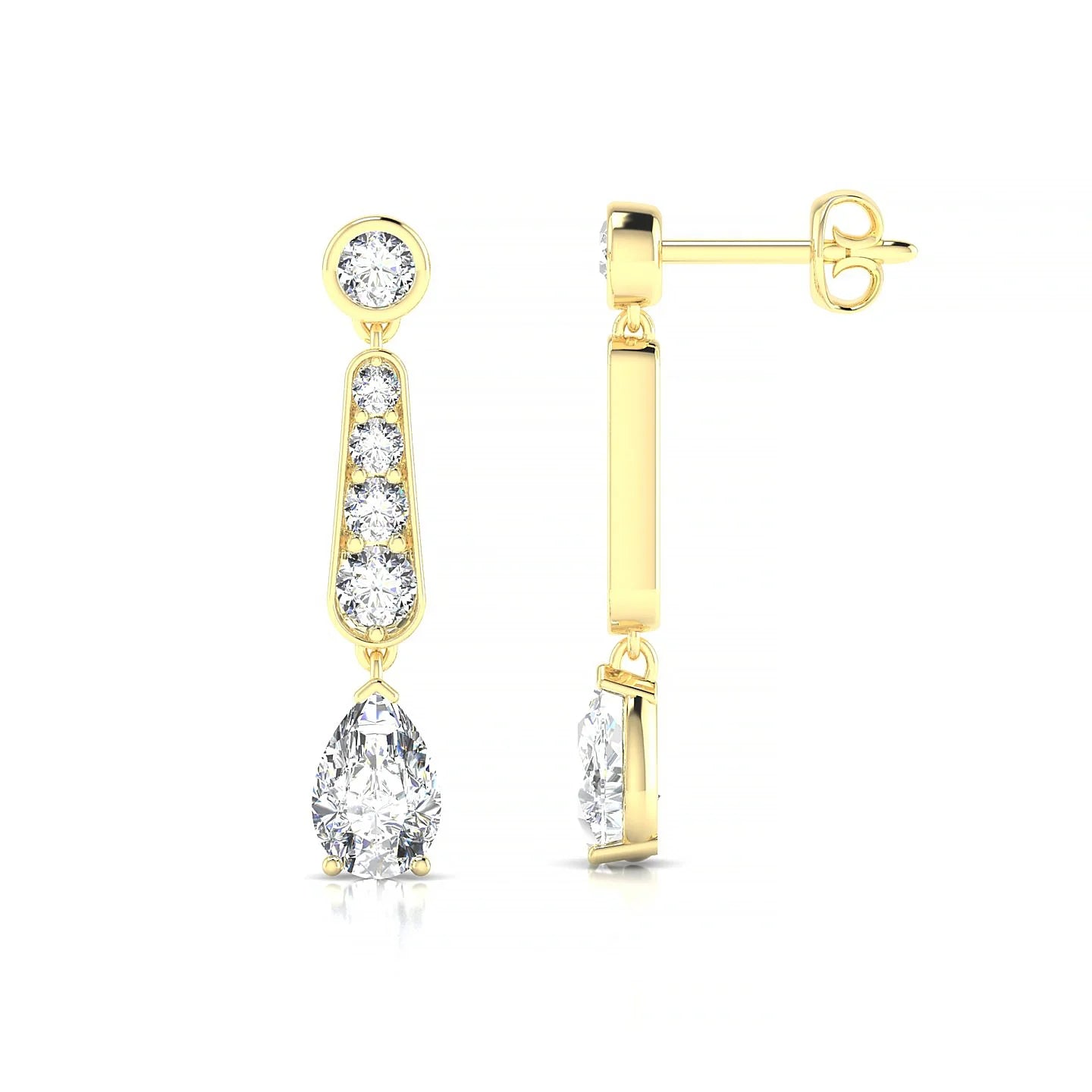 Favor | 18k Yellow Gold 6 x 4 mm Pear Diamond Earrings