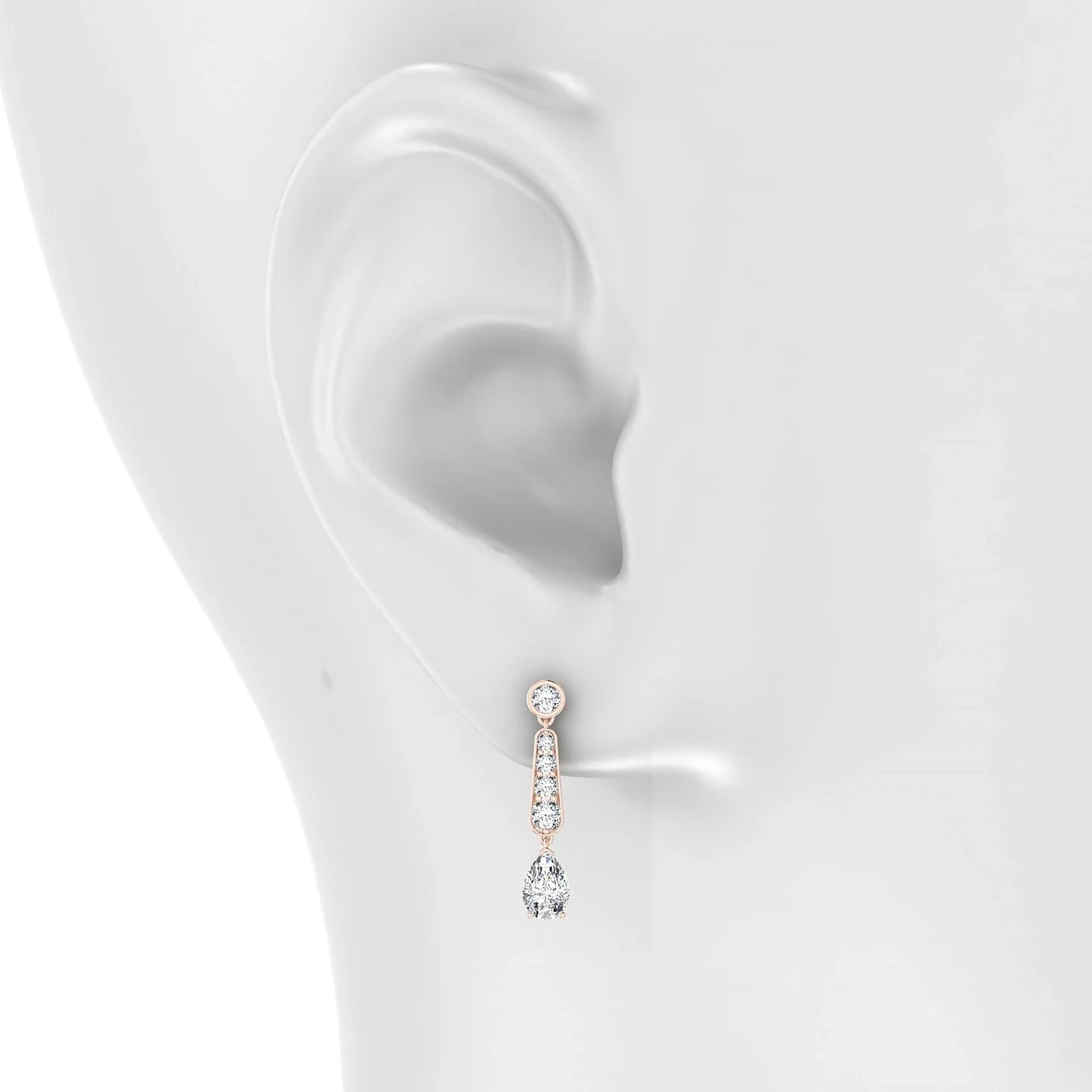 Favor | 18k Rose Gold 6 x 4 mm Pear Diamond Earrings