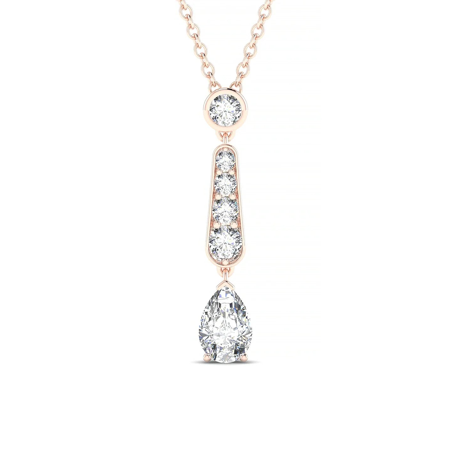 Favor | 18k Rose Gold 6 x 4 mm Pear Diamond Pendant