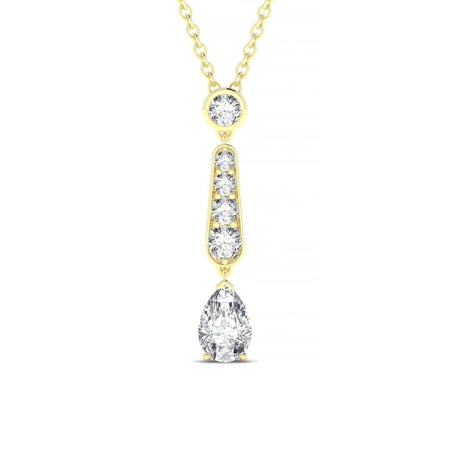 Favor | 18k Yellow Gold 6 x 4 mm Pear Diamond Pendant