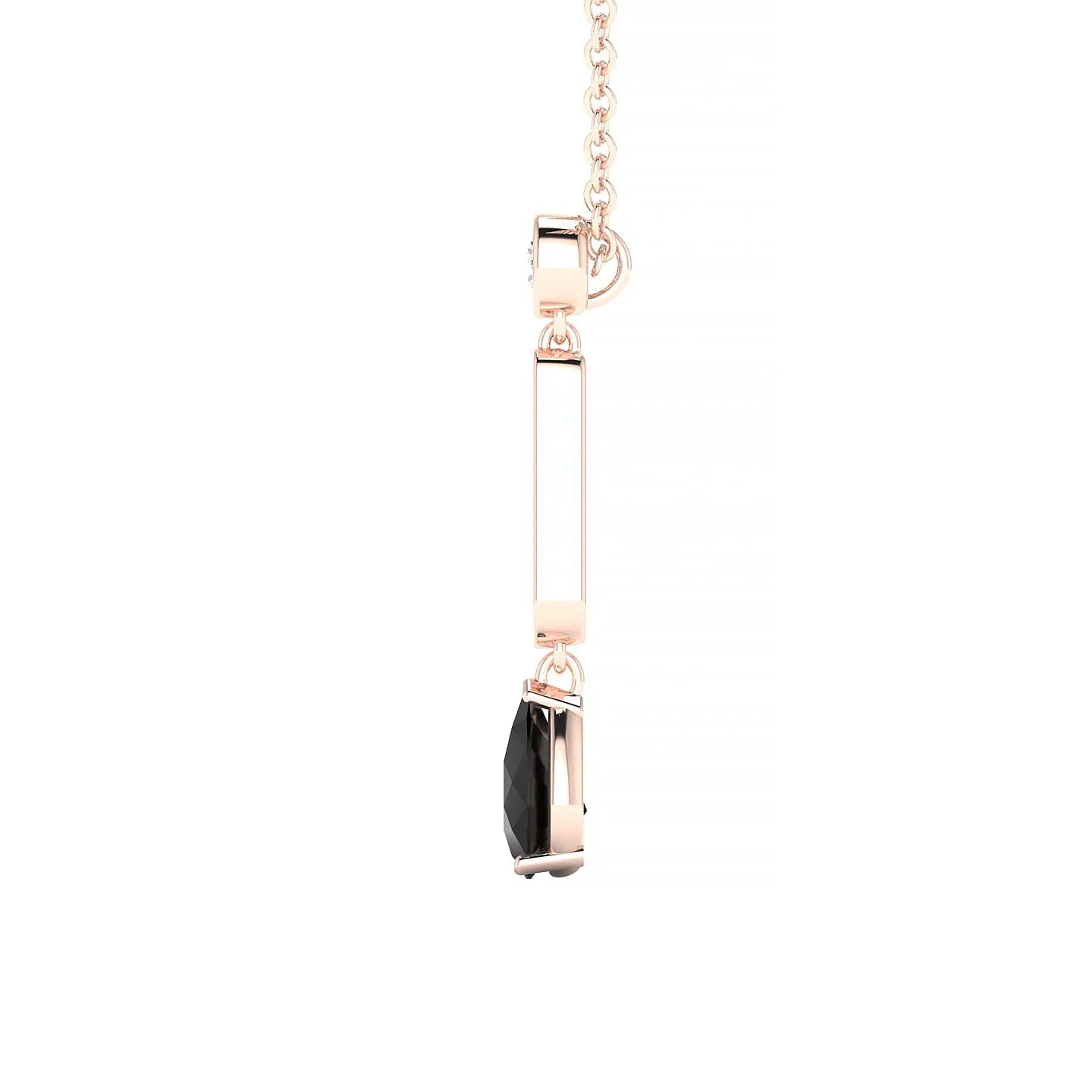 Favor | 18k Rose Gold 6 x 4 mm Pear Black Diamond Pendant