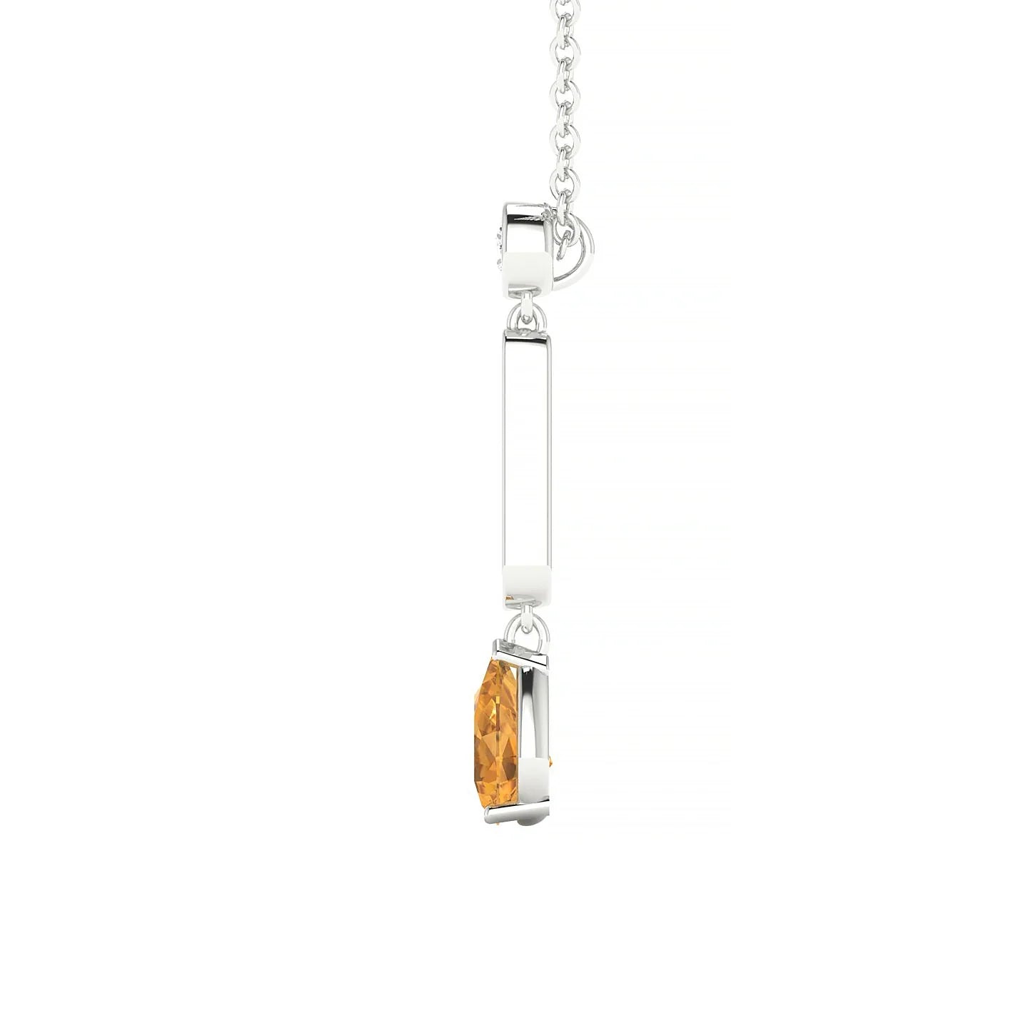 Favor | 18k White Gold 6 x 4 mm Pear Citrine Pendant