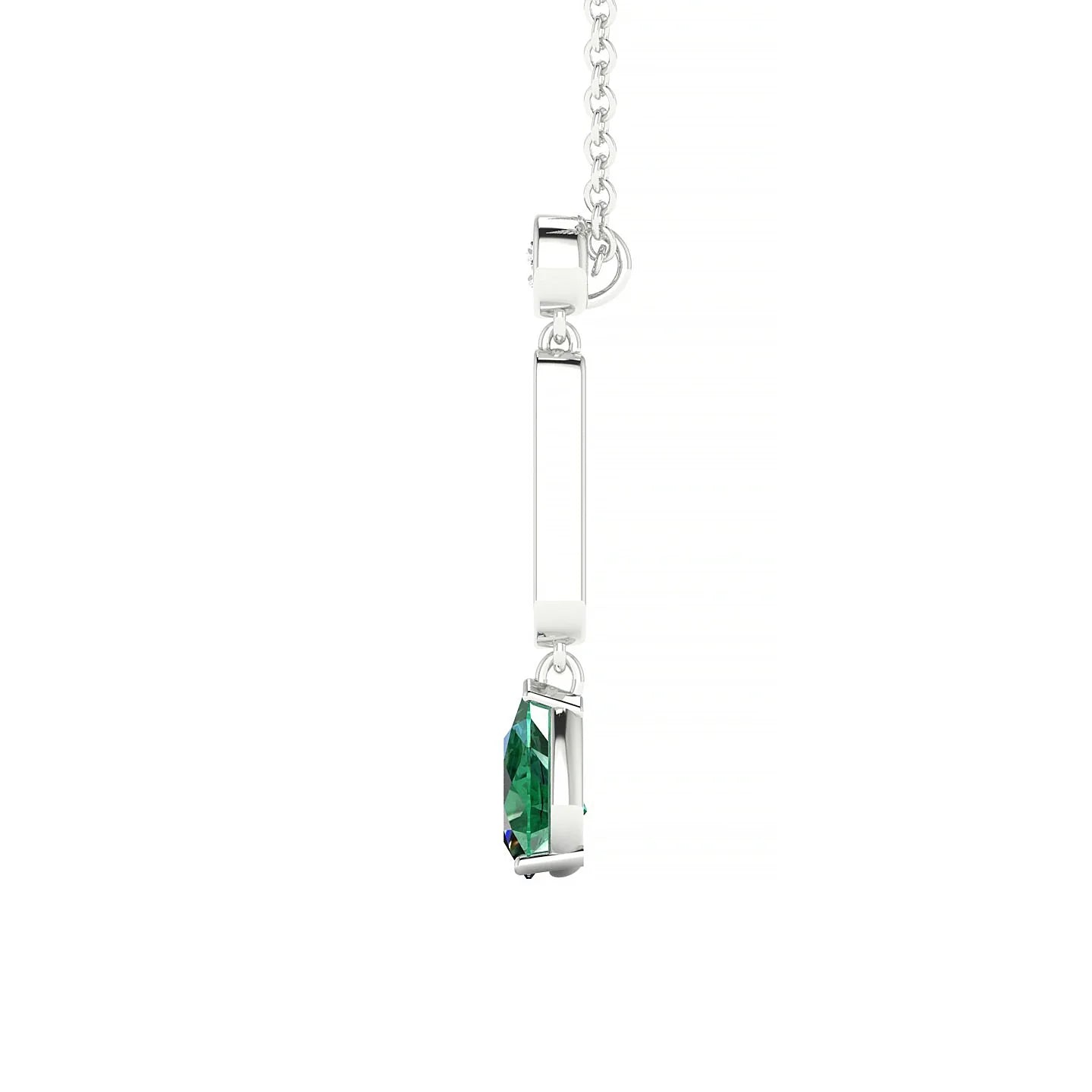 Favor | 18k White Gold 6 x 4 mm Pear Emerald Pendant