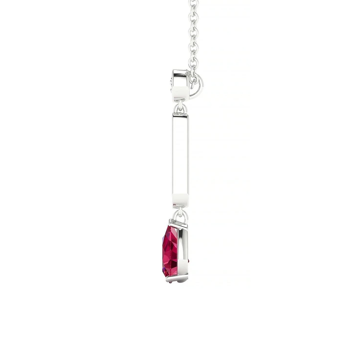 Favor | 18k White Gold 6 x 4 mm Pear Ruby Pendant