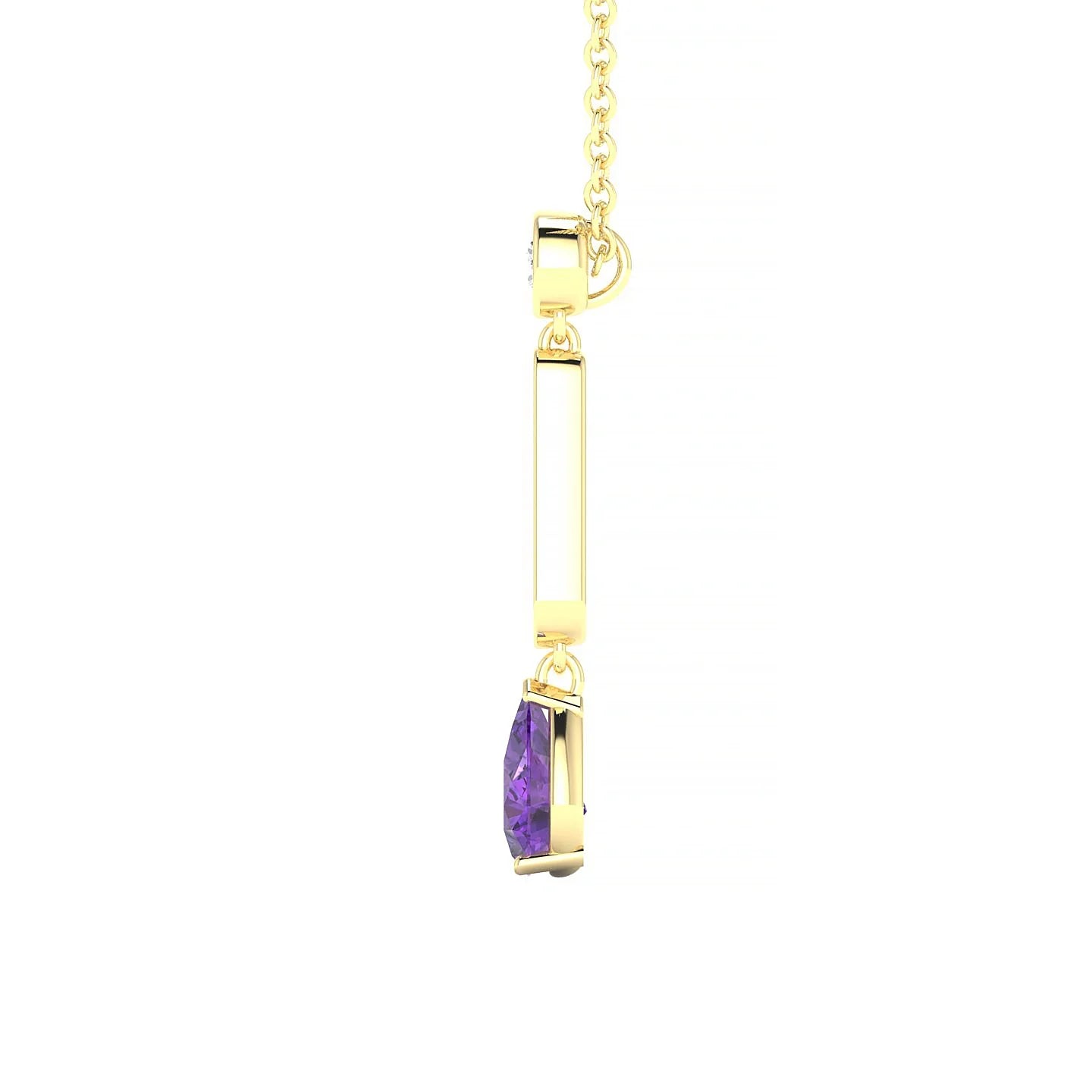 Favor | 18k Yellow Gold 6 x 4 mm Pear Amethyst Pendant