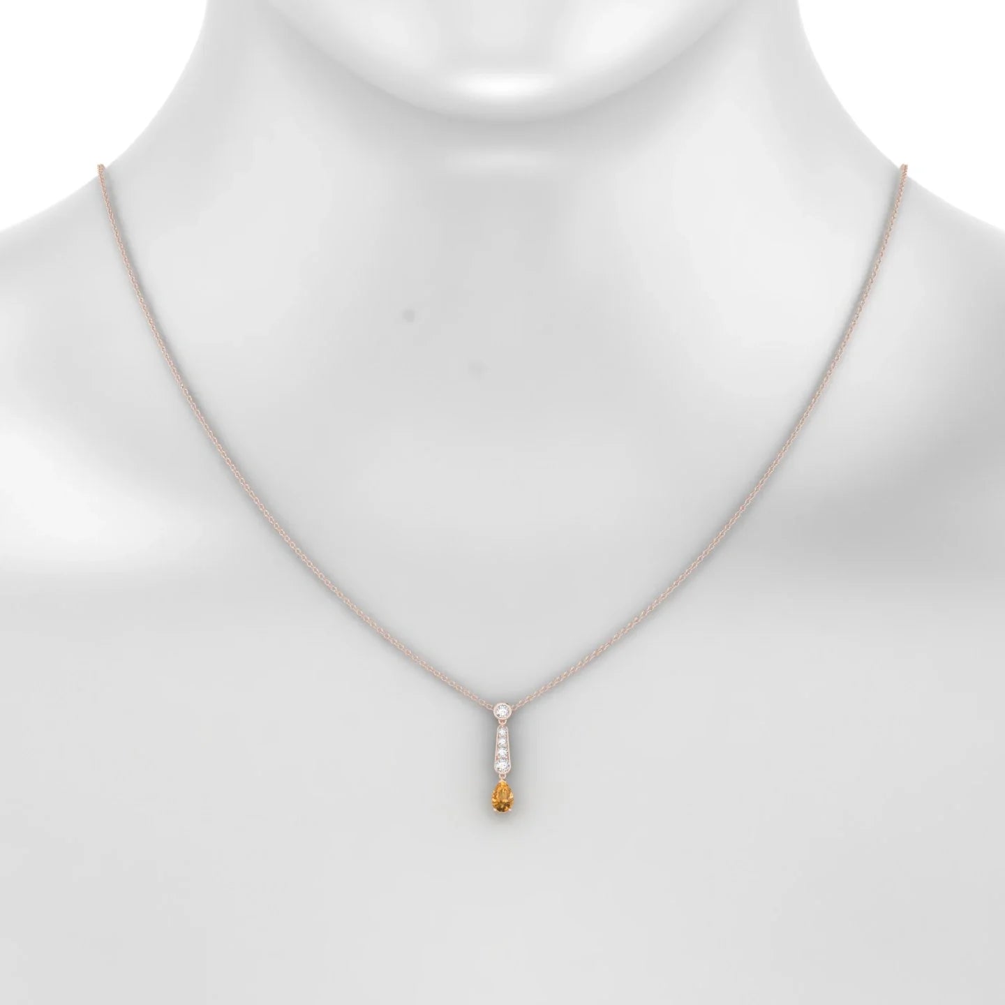 Favor | 18k Rose Gold 6 x 4 mm Pear Citrine Pendant
