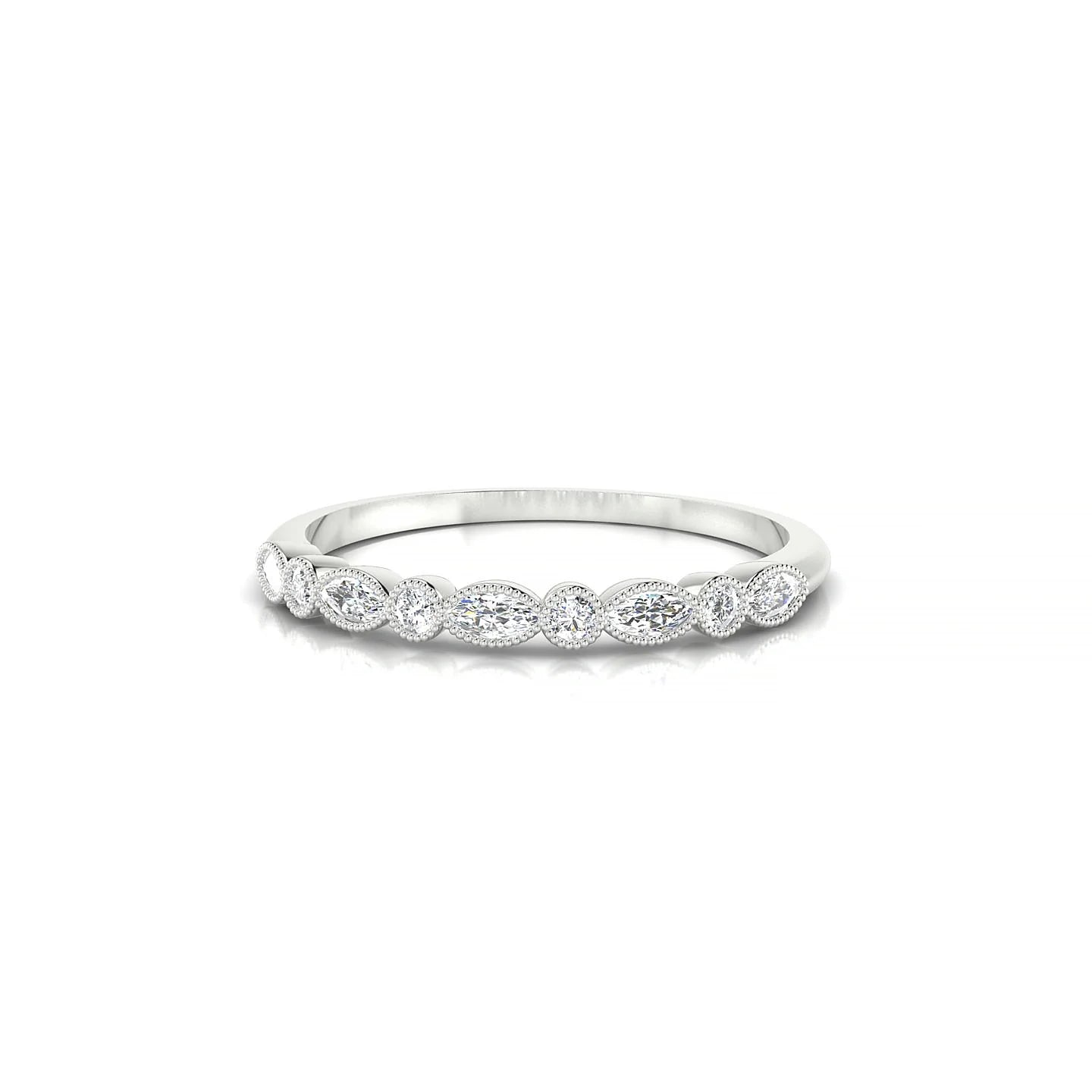 Finesse | 18k White Gold 3 x 1.5 mm Marquise Diamond Ring