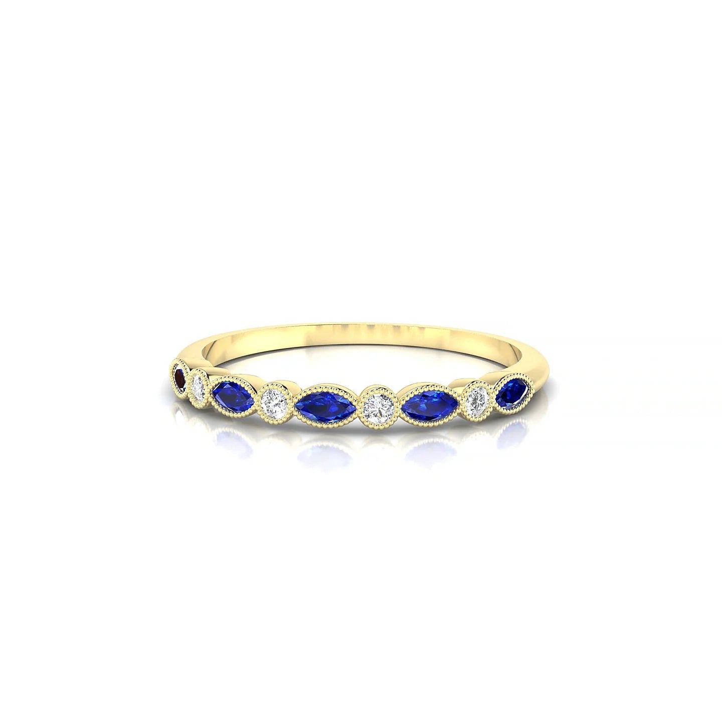 Finesse | 18k Yellow Gold 3 x 1.5 mm Marquise Sapphire Ring
