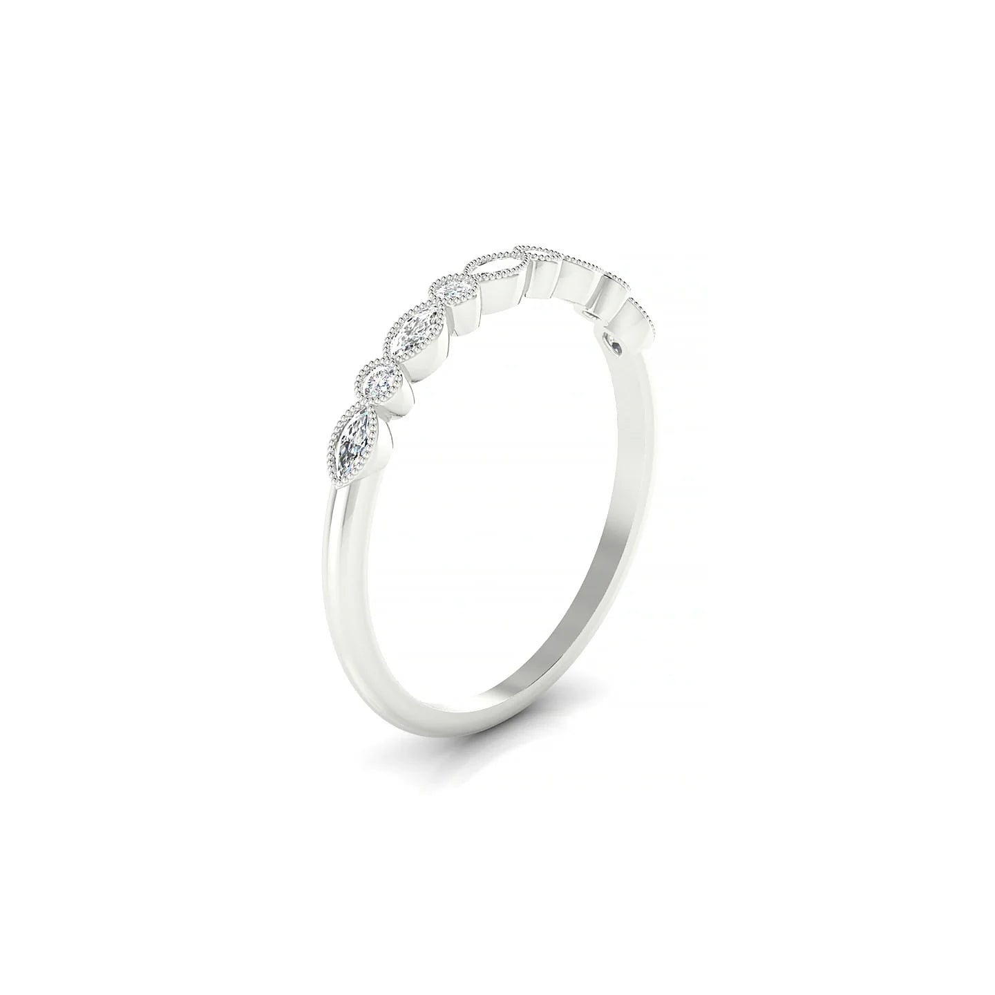 Finesse | 18k White Gold 3 x 1.5 mm Marquise Diamond Ring