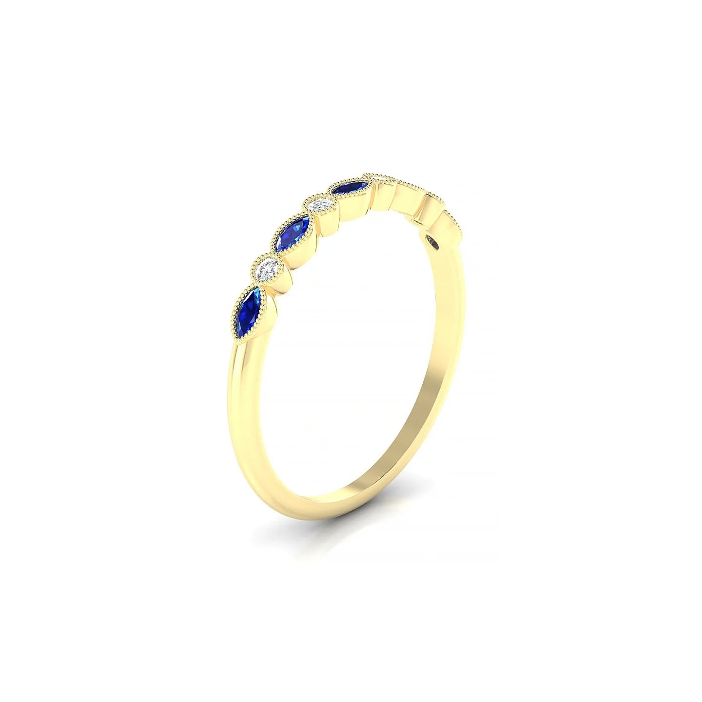 Finesse | 18k Yellow Gold 3 x 1.5 mm Marquise Sapphire Ring