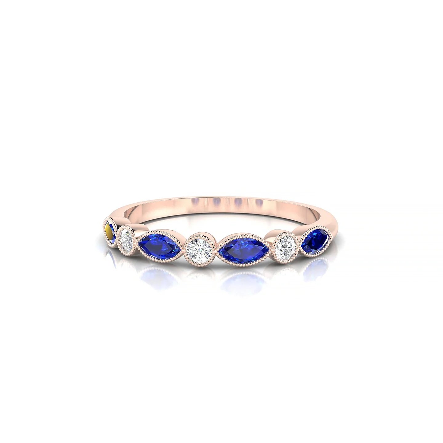 Finesse | 18k Rose Gold 4 x 2 mm Marquise Sapphire Ring