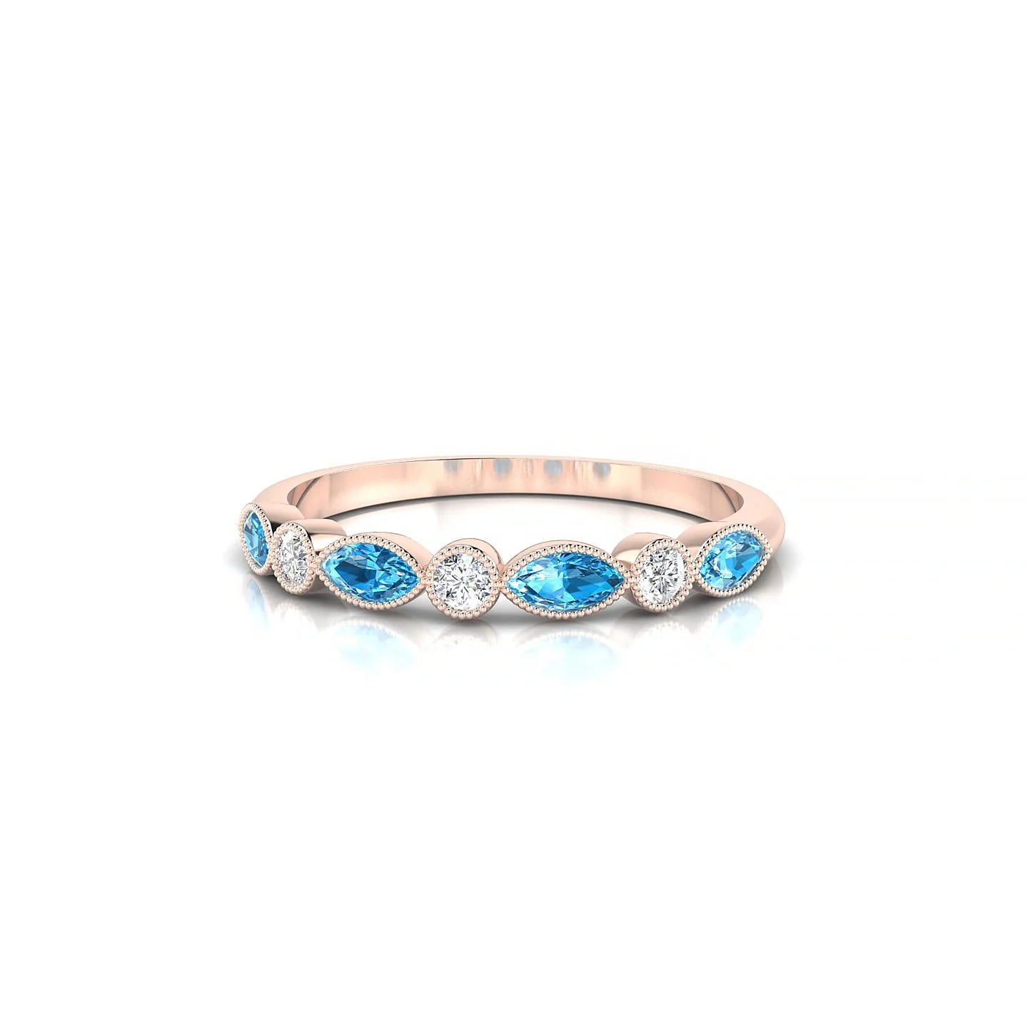Finesse | 18k Rose Gold 4 x 2 mm Marquise Topaz Ring