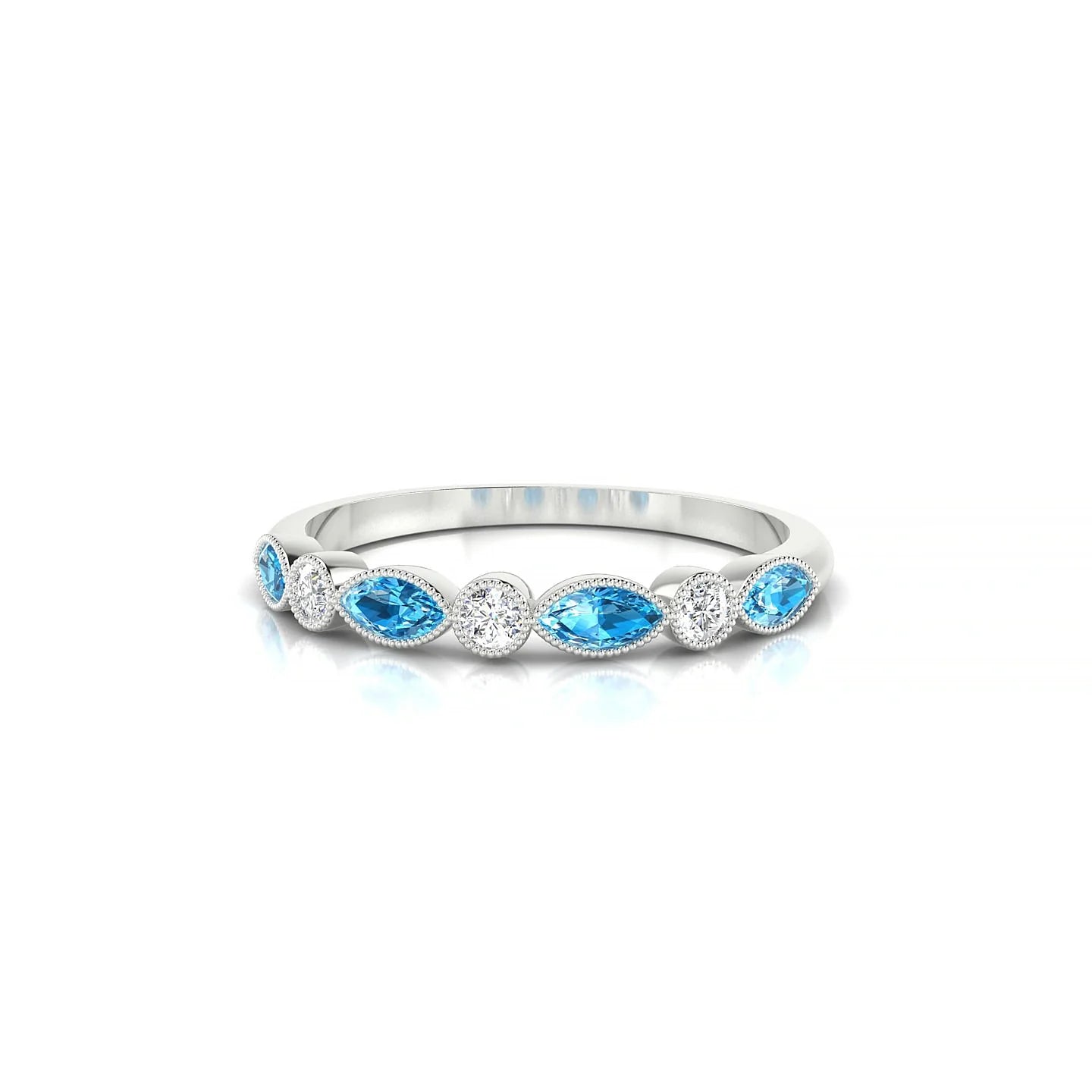 Finesse | 18k White Gold 4 x 2 mm Marquise Topaz Ring